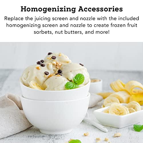 Tribest Tribest Solostar SS-4200-B Horizontal Slow Masticating Juicer, Single Auger Cold Press Juicer & Juice Extractor, White