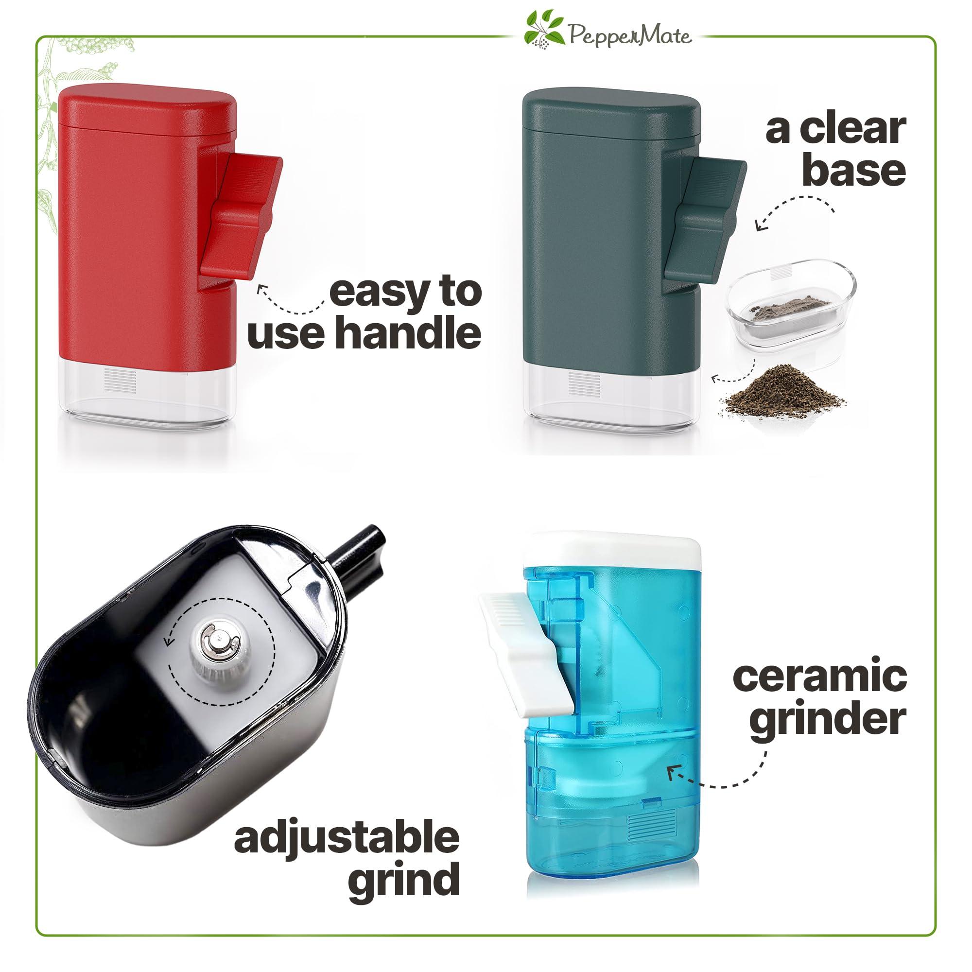 PepperMate PepperMate Traditional Black Pepper Grinder Mill - Manual, High-Efficiency Salt and Pepper Grinder Set - Durable, Adjustable Coarseness Pepper Mill Grinder - Easy to Use