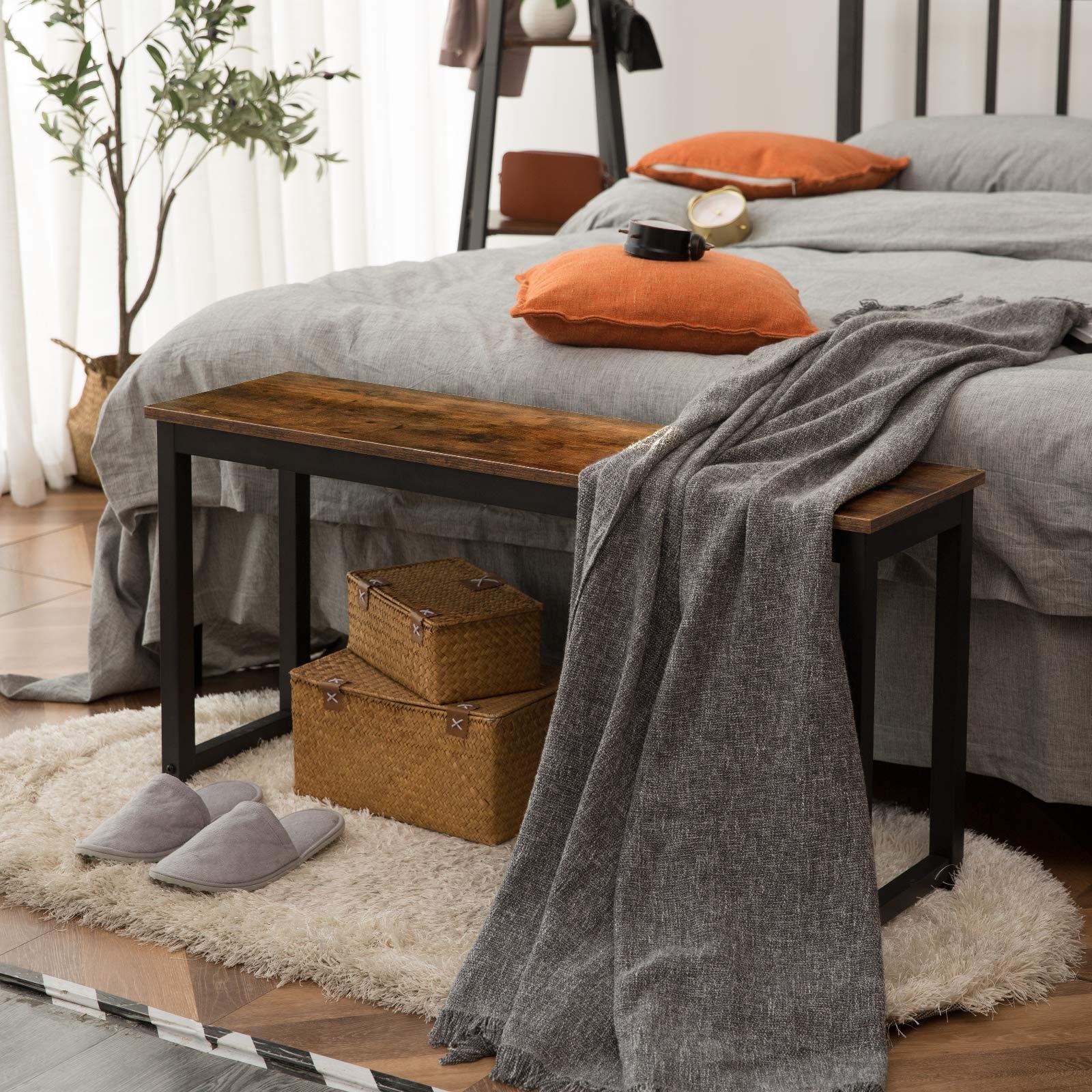 HOOBRO HOOBRO Pair of 2 Benches and Dining Bench Bundle, Industrial Style Indoor Benches for Kitchen, Living Room, 39.4\" Upholstered Table Bench for Kitchen, Dining Room, Entryway BF01CD01-CB100CD01