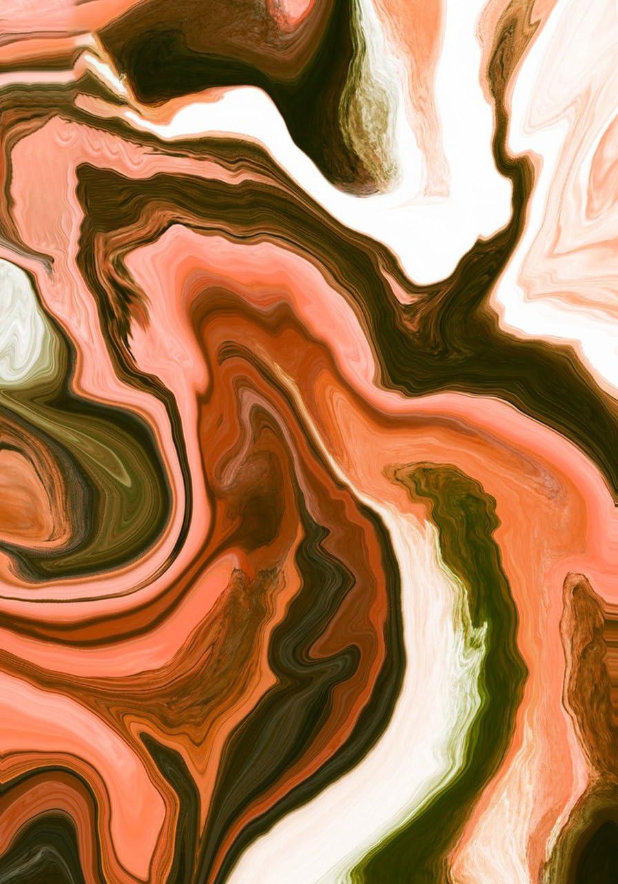 Rtjtiyu Marble Rug Modern Abstract Liquid Pattern Brown Orange Area Rug Contemporary Washable Carpet for Living Room Bedroom Dining Room Soft Kitchen Runners 7x10