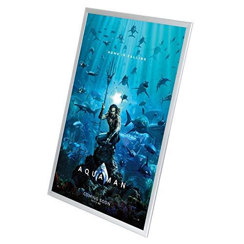 SnapeZo SnapeZo Movie Poster Frame 27x40, Silver, 1.25 Inch Aluminum Profile, Front-Loading Snap Frame, Wall Mounting, Professional Series for One Sheet Movie Posters