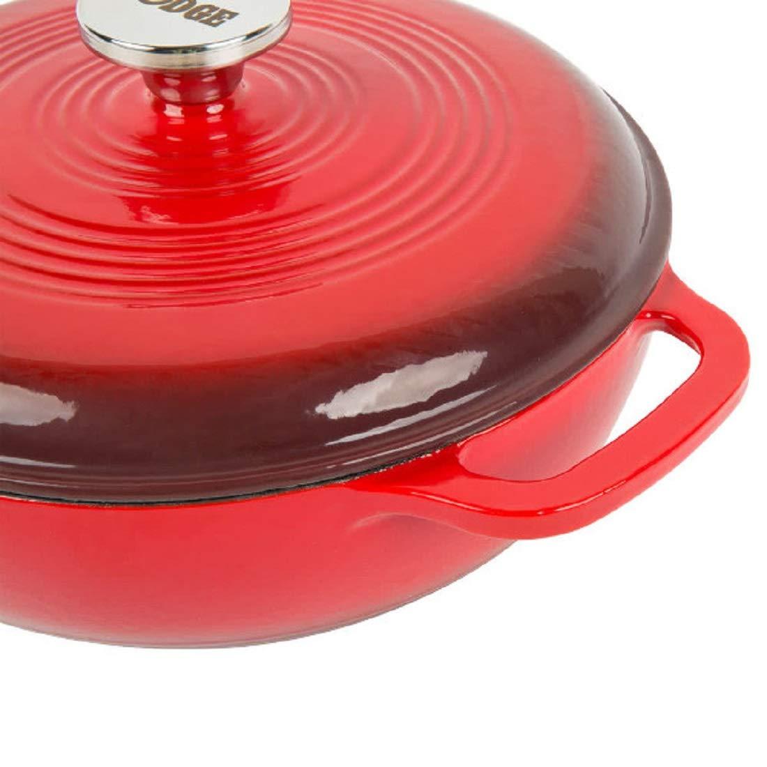 Lodge Lodge EC3D43 Color Enamel Dutch Ovens, 3 Qts, Gradated Red - Cast Iron Cookware-EC3D43