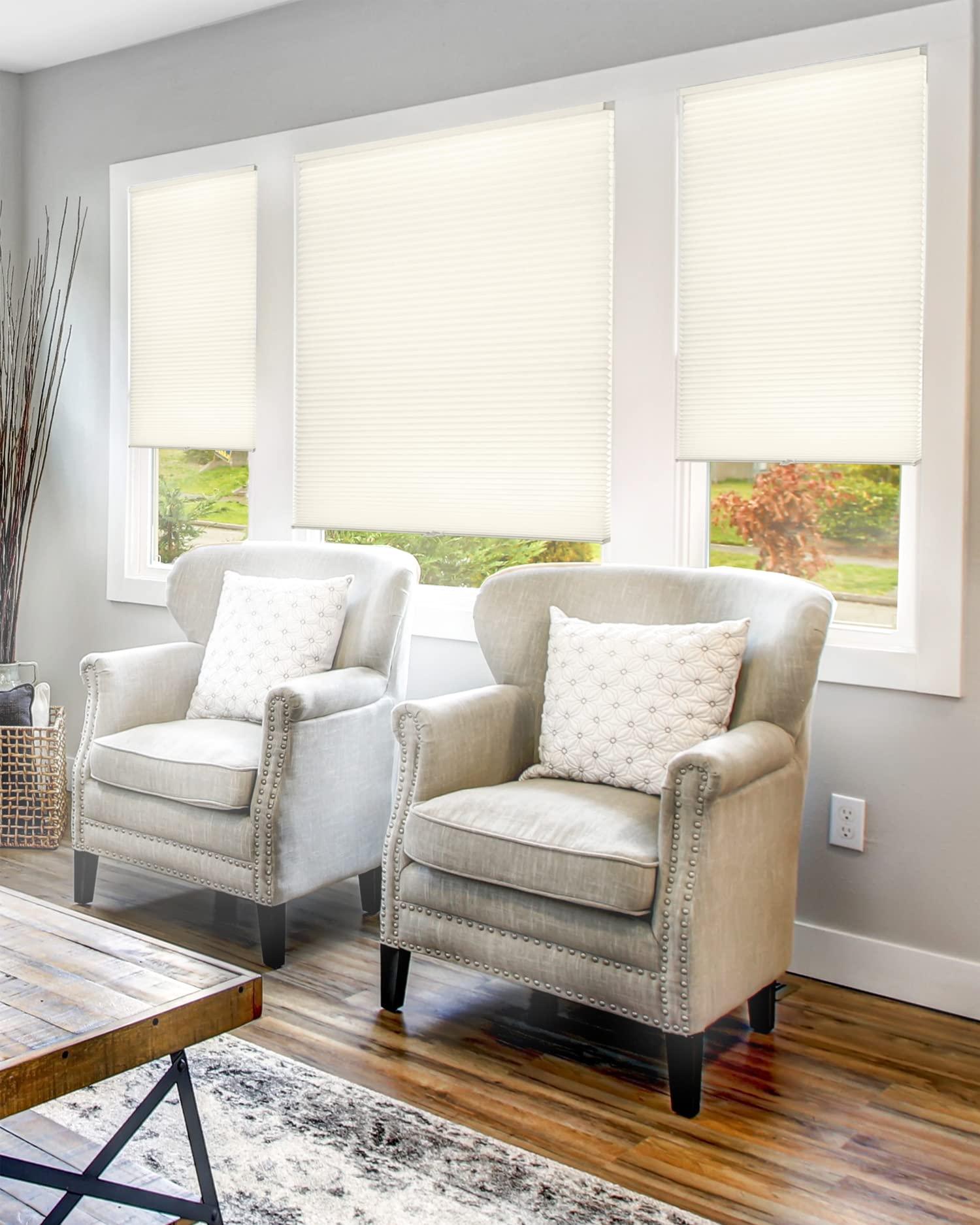 CHICOLOGY CHICOLOGY Cellular Shades, Window Blinds Cordless, Blinds for Windows, Window Shades for Home, Door Blinds, Window Coverings, Cellular Blinds,Neutral White (Light Filtering), 28" W x 72" H