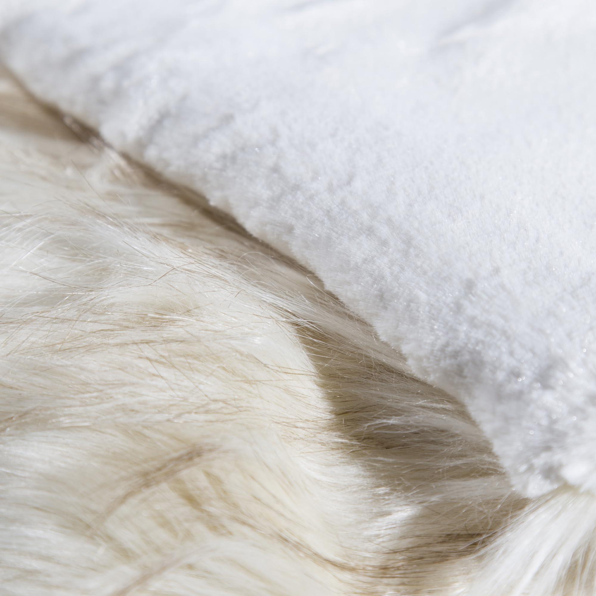 Best Home Fashion Best Home Fashion Heavyweight Super Soft Luxury Faux Fur Oversized Throw Blanket - 58\" W x 84\" L - Iced Fox