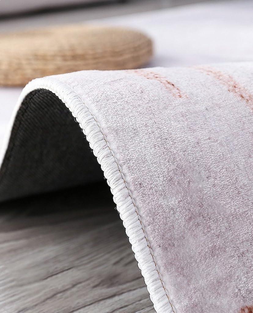 Lxdecao Faux Wool Soft Fluffy Pink Grey Yellow Irregular Area Rug 5x7 Modern Aesthetic Abstract Shaped Rug for Livingroom Bedroom Diningroom Nursery Office Playroom Floor Carpets