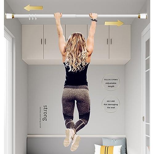 QHDPKU Curtain Rod No Drilling,Room Divider Tension Curtain Rod,Adjustable Bathroom Stall Tension Pole,For Space Partition,Maximum Extension 195 inches (Color : White, Size : 20-30inchs)