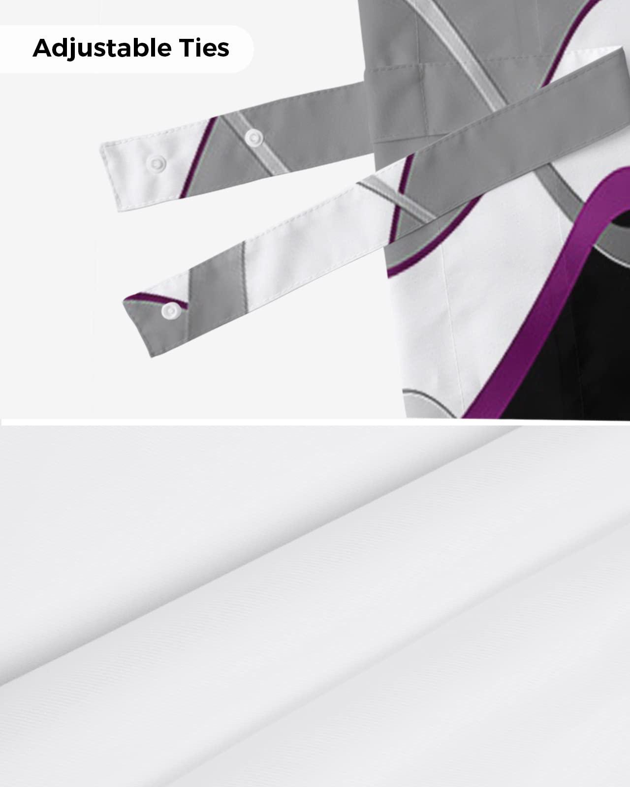 Litter Star Litter Star Purple Abstract Wave Tie Up Valance for Kitchen Windows, Abstract Stripe Art Adjustable Valances Rod Pocket Short Curtain,Tie Up Curtains Valance for Bedroom Living Room Bathroom 42x18in