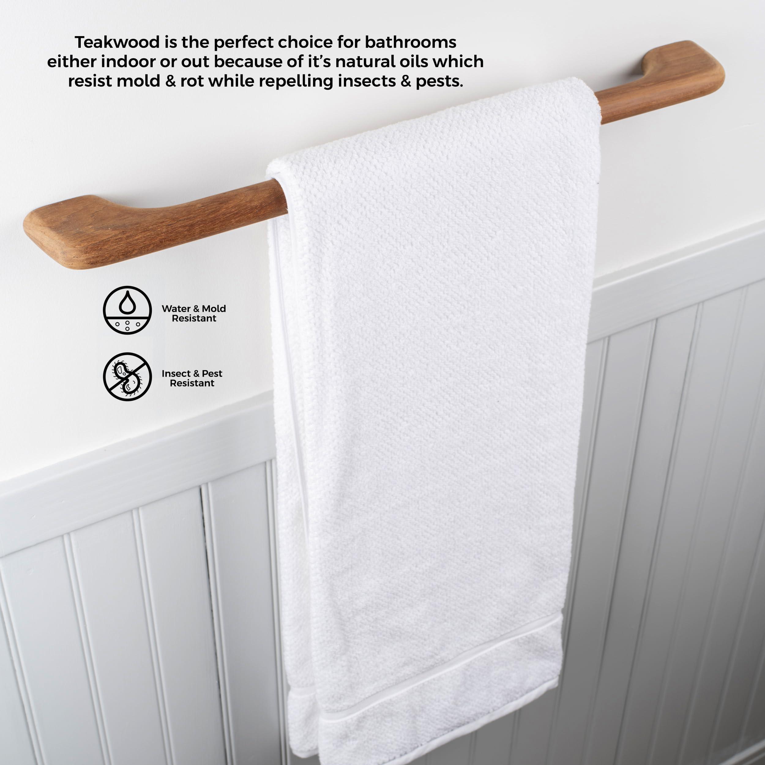 Whitecap Whitecap 62332 Teak Long Towel-Bar, Beige