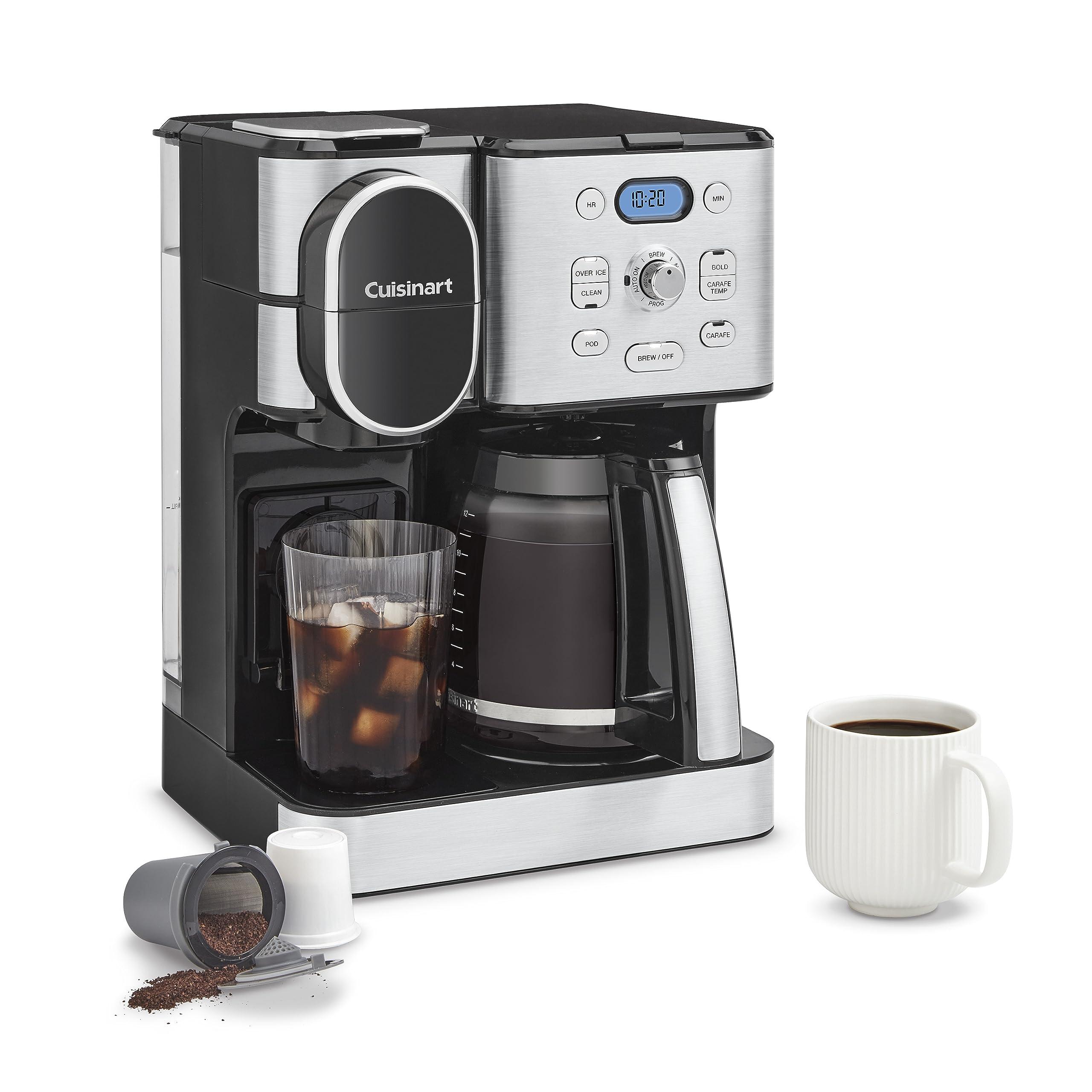 Cuisinart Cuisinart Coffee Maker, 12-Cup Glass Carafe, Automatic Hot & Iced Coffee Maker, Single Server Brewer, Stainless Steel, SS-16