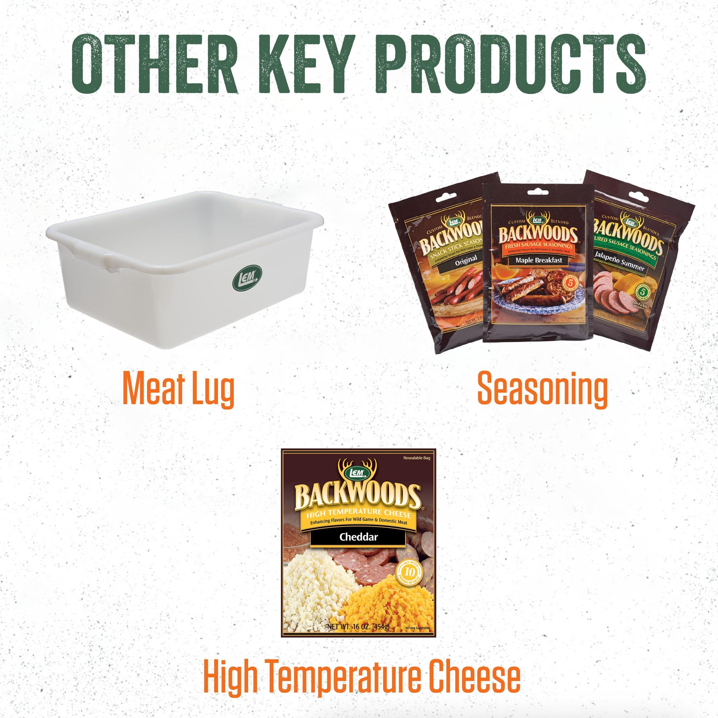 LEM LEM Products MightyBite 20 Pound Capacity Manual Meat Mixer, Stainless Steel, Manual Only