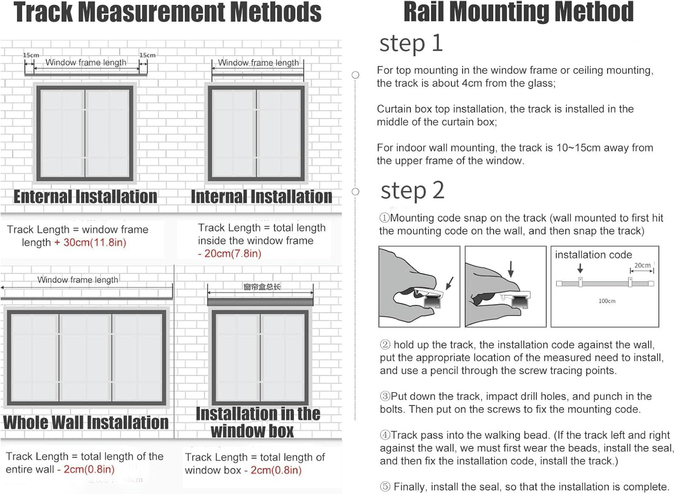 BTURYT BTURYT Heavy Duty Curtain Track Ceiling Mount for Heavy Curtains, Home Commercial Extra Long Straight Curtain Rail Room Divider, 2mm Thick Curtain Rod for Living Room Bedroom Study~/