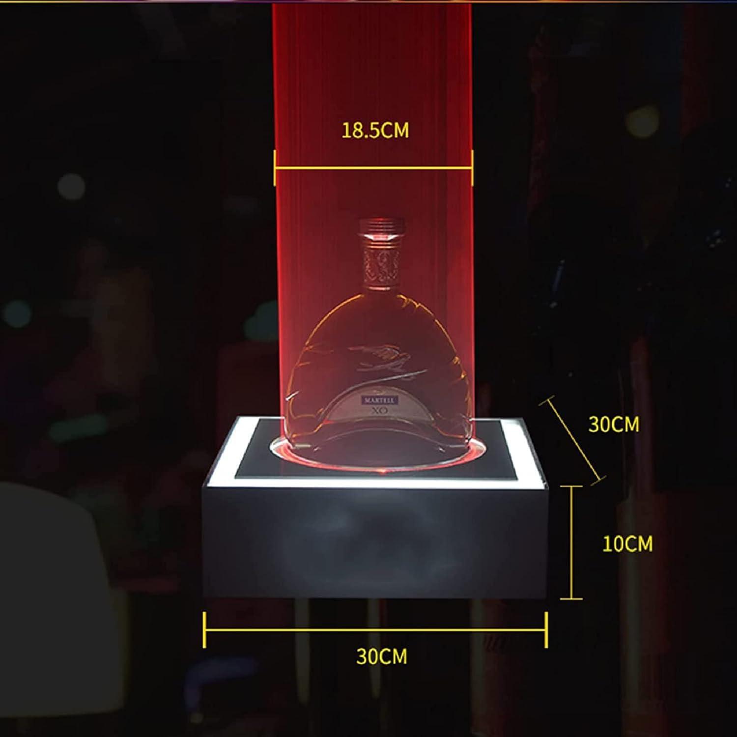 ZHAOXX LED Bottle Display Shelf, Champagne Bottle Presenter, Rechargeable Rotary Wine Bottle Holder with Voice-Activated Light for Night Clubs, VIP Service, Wedding Parties, Bars. (Green)