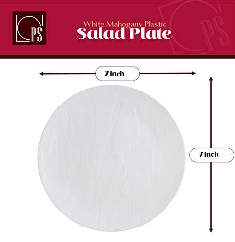 Posh Setting Posh Setting White Plastic Plates Disposable Plastic Wood Pattern Dinnerware (Includes 20 Dinner Plates and 20 Salad Plates) Elegant Disposable Dinnerware Set