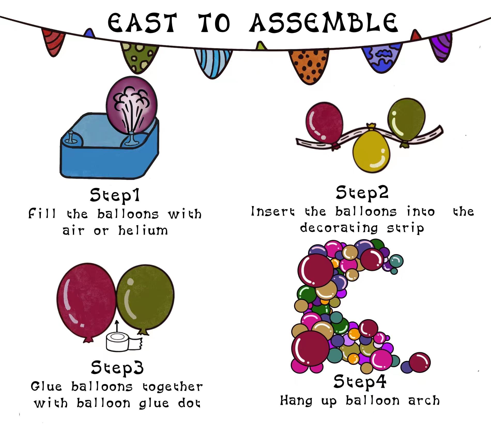 deiiom Dark Purple Balloon Arch Garland Kit-Black Balloon Latex Metallic Silver Metallic Purple Balloon 132Pcs for Baby Shower,Easter,HalloweenBirthdayGraduation,Christmas Party Decoration.