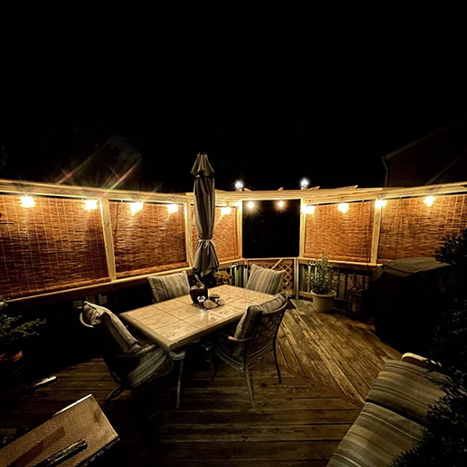 OCAZI OCAZI Bamboo Roll Up Shades Reed Roller Blinds, Bamboo Roll Up Blinds with Lift, Bamboo Shades for Patio Sun Protection Retro Bamboo for Gardens Porch Patio 6959inWH Black