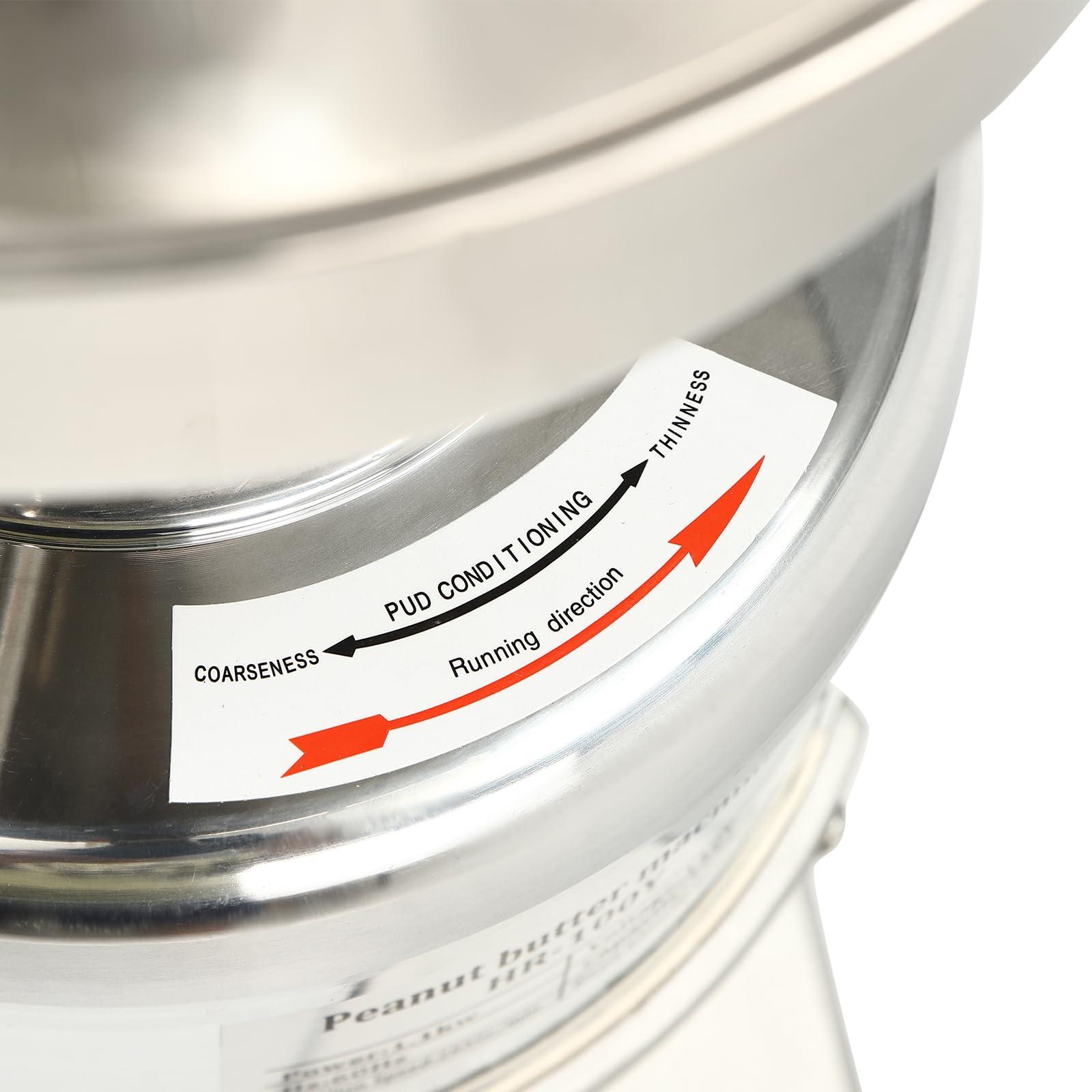 DYRABREST Peanut Butter Maker Machine, Nut Butter Machine, Electric Grain Grinder Peanut Butter Maker Sesame Sauce Grinder Home/Commercial for Groundnut, Almond, Cashew Nut and Sesame 110V 33lb/h 1100W