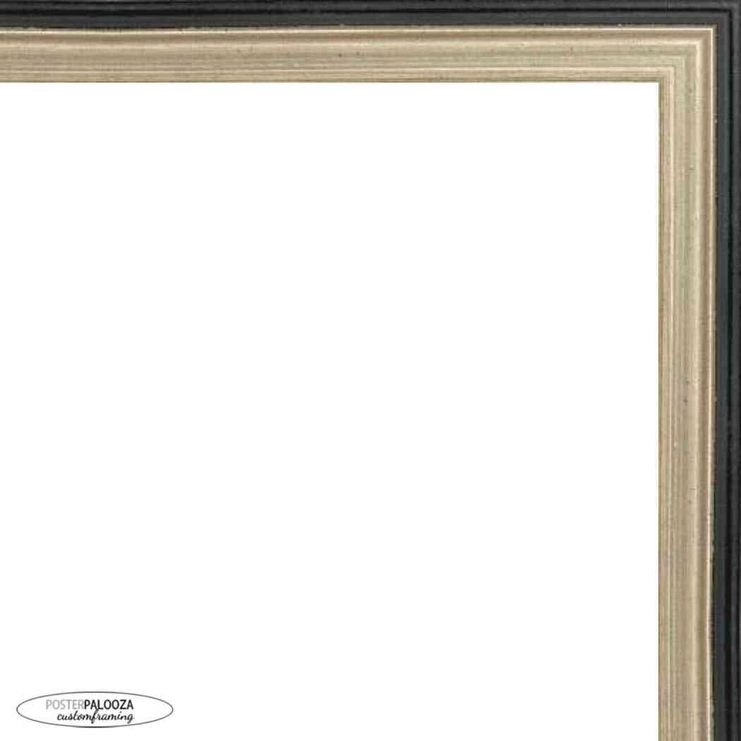 Poster Palooza Poster Palooza 24x12 Traditional Silver Complete Wood Picture Frame with UV Acrylic Plexiglass, Foam Board Backing & Hardware Included