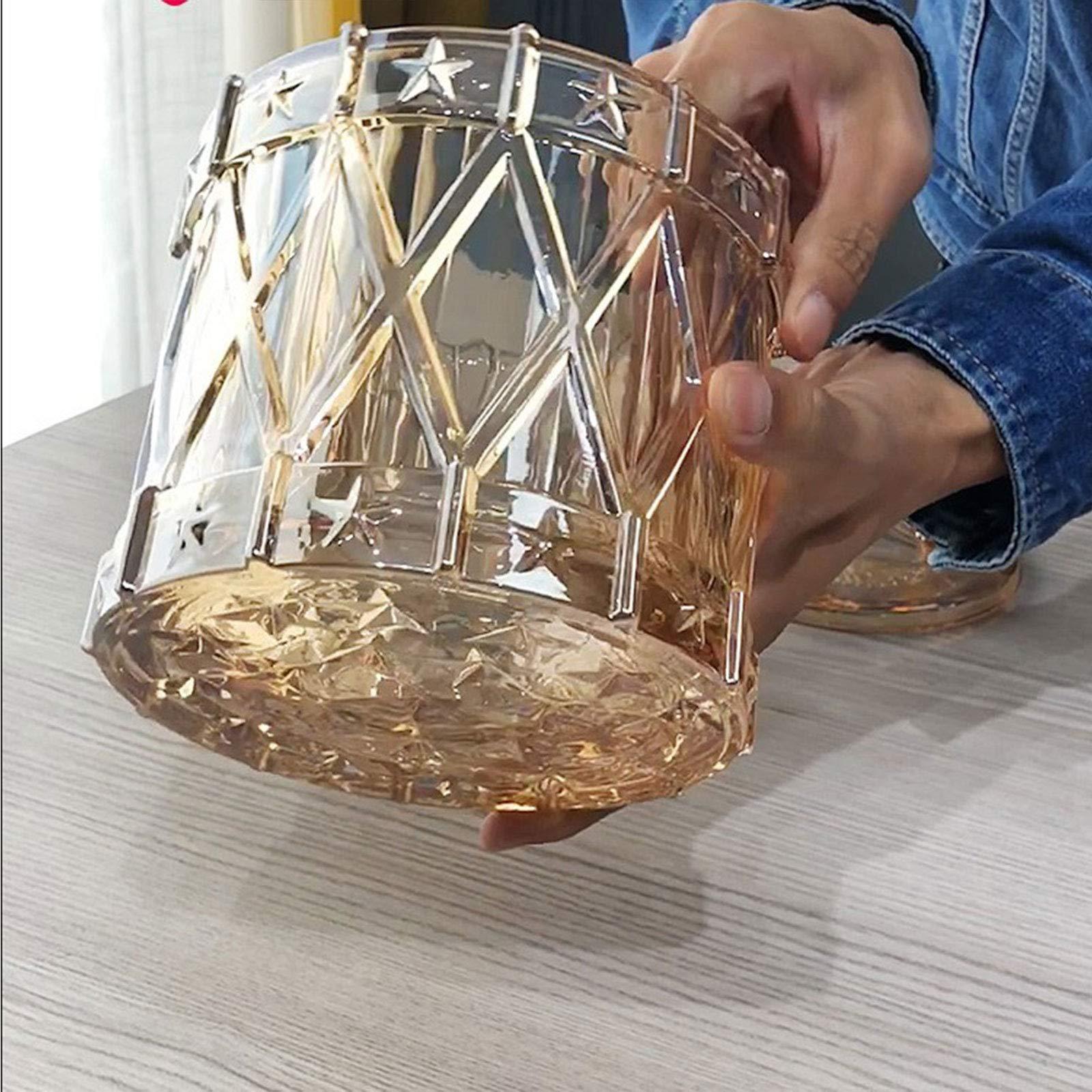 TWW TWW Glass Candy Dish with Lid, Clear Large Covered Candy Bowl, Crystal Candy Jar for Home Kitchen Office Desk,White