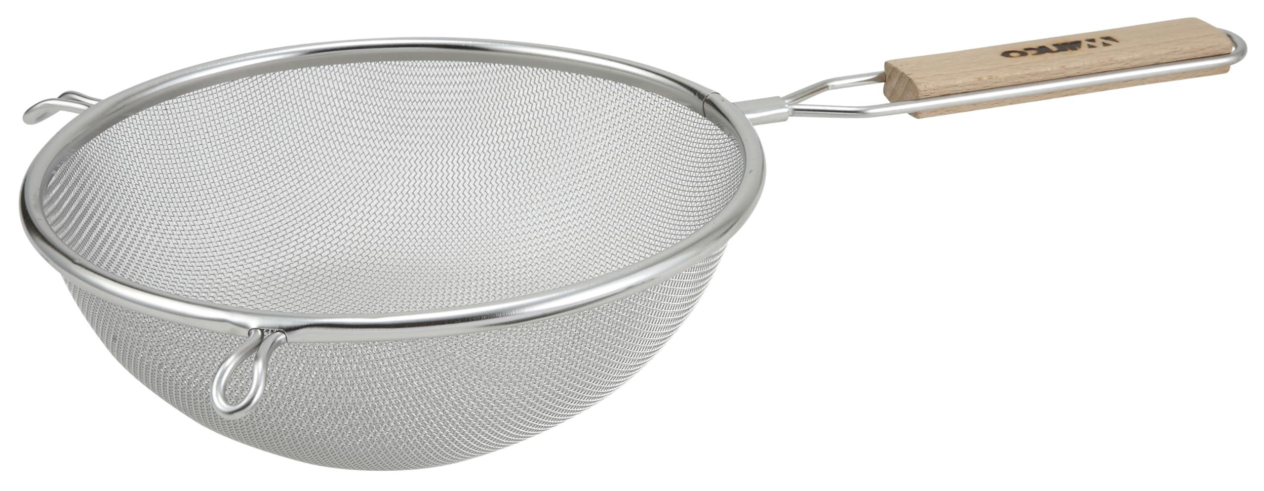 Winco Winco Strainer with Single Fine Mesh, 8-Inch Diameter, Medium, Stainless Steel, Tan