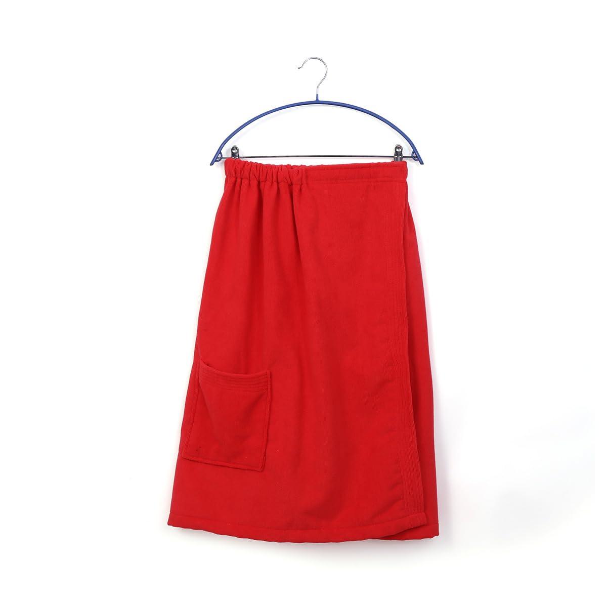 BY LORA BY LORA Womens Spa Wrap Towels, Bath Towel Wrap Microfiber with Pocket Quick Dry Body Shower Wrap - One Size, Red