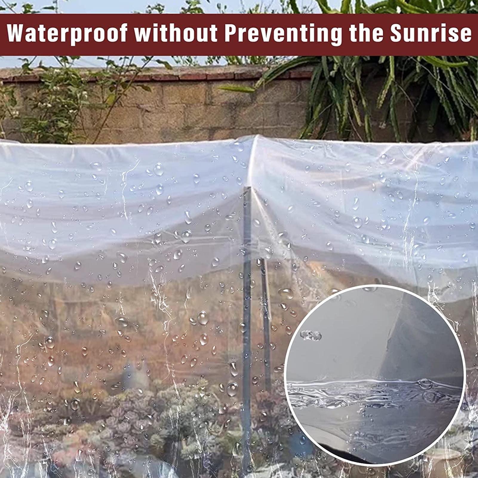 bujnie Outdoor Clear Tarp Curtains PVC Waterproof Tarpaulin with Eyelets 0.12mm for Pergola, Patio, Porch, Customizable bujnie (Color : Clear, Size : 13x10'/4x3m)