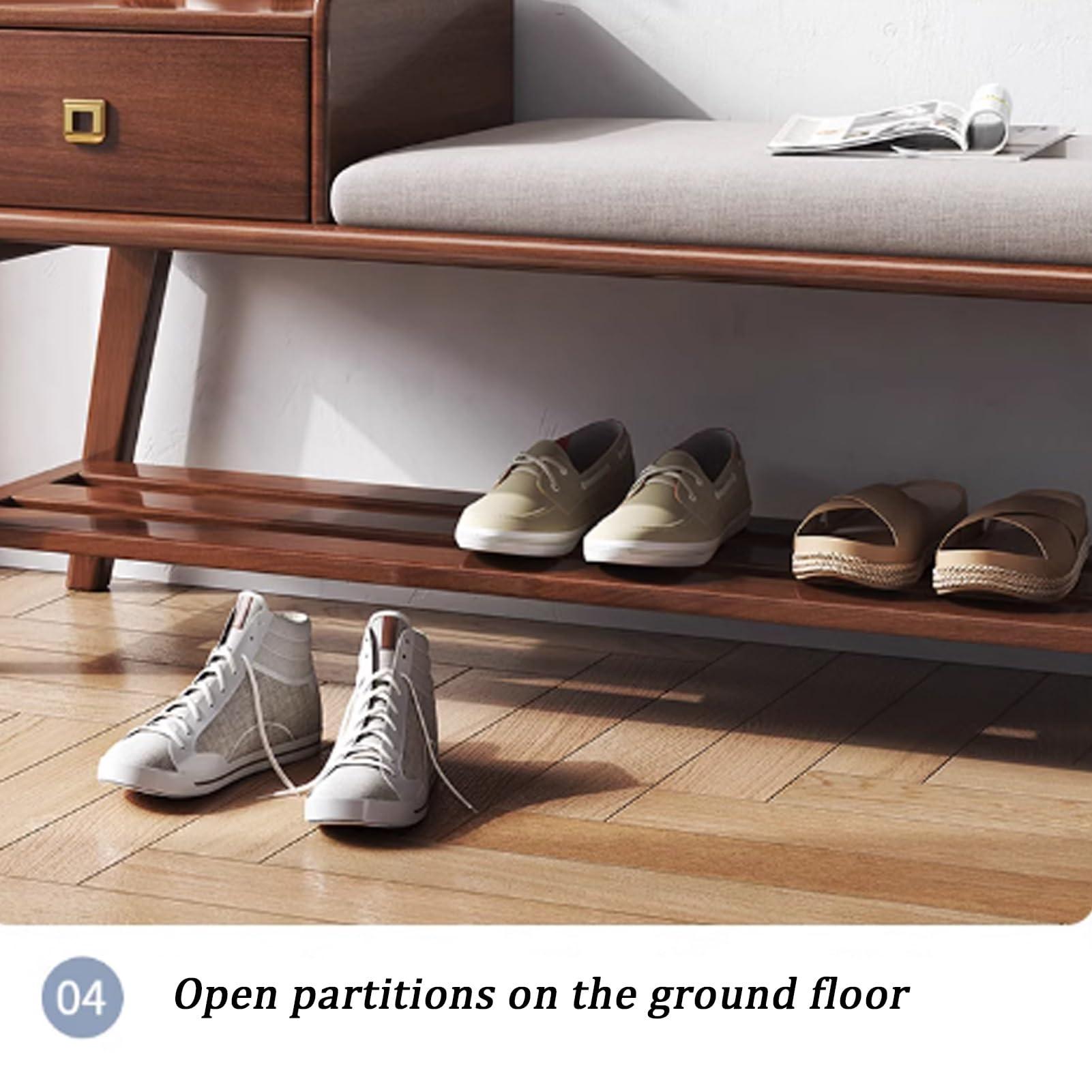 EKDJSN EKDJSN Shoe Storage Bench with Seat Cushion, Entryway Shoe Bench with Drawers, Hallway Bench with Shoe Storage Cabinet, Shoe Organizer for Living Room, Bedroom(Color:Gray)