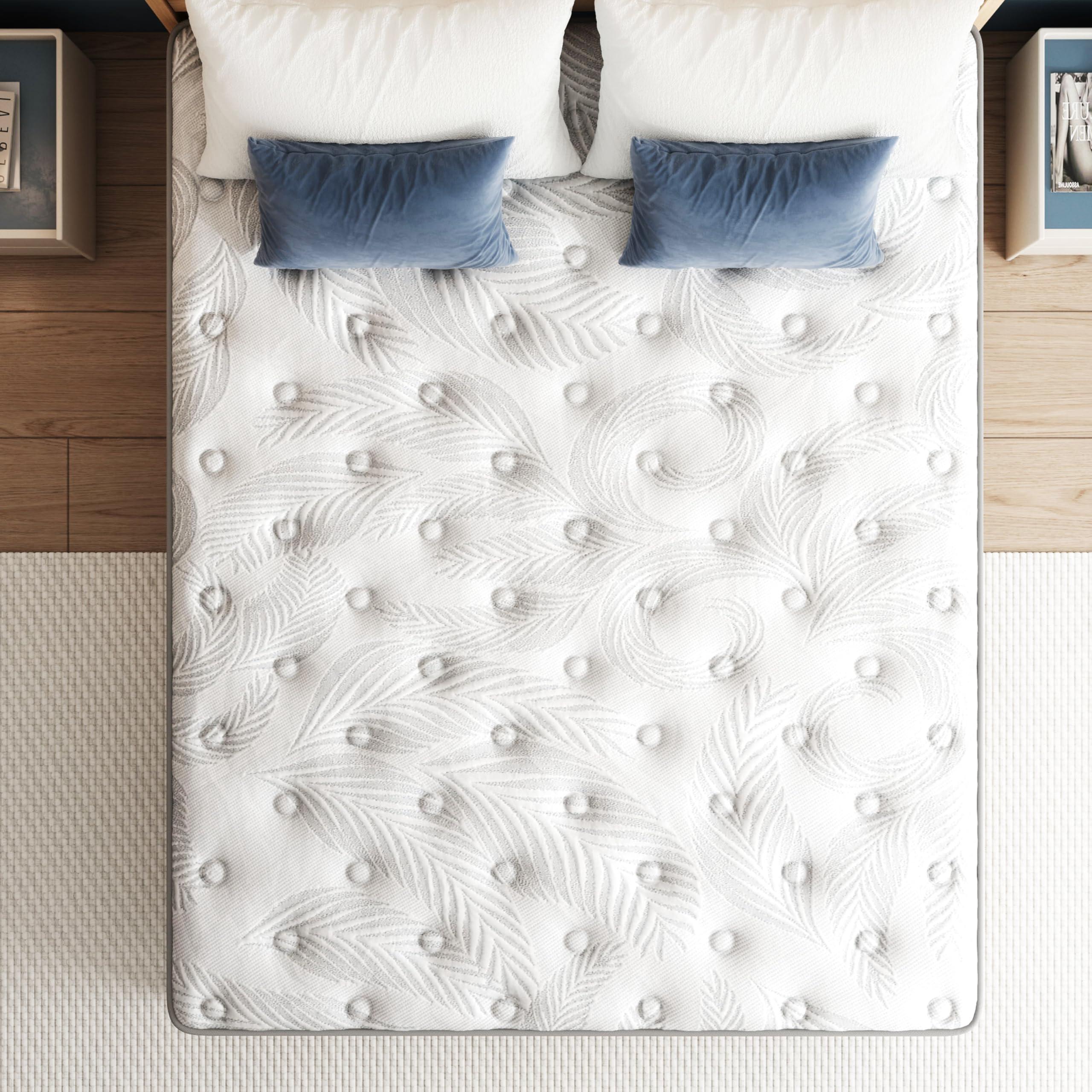 Pamag pieeoo Queen Mattress 12 inch, Hybrid Memory Foam Mattress with Pocket Springs, Queen Size Mattress, Queen Mattress in a Box, Colchones Queen, Medium Firm, Pressure Relief, Upgraded Support, CertiPUR-US