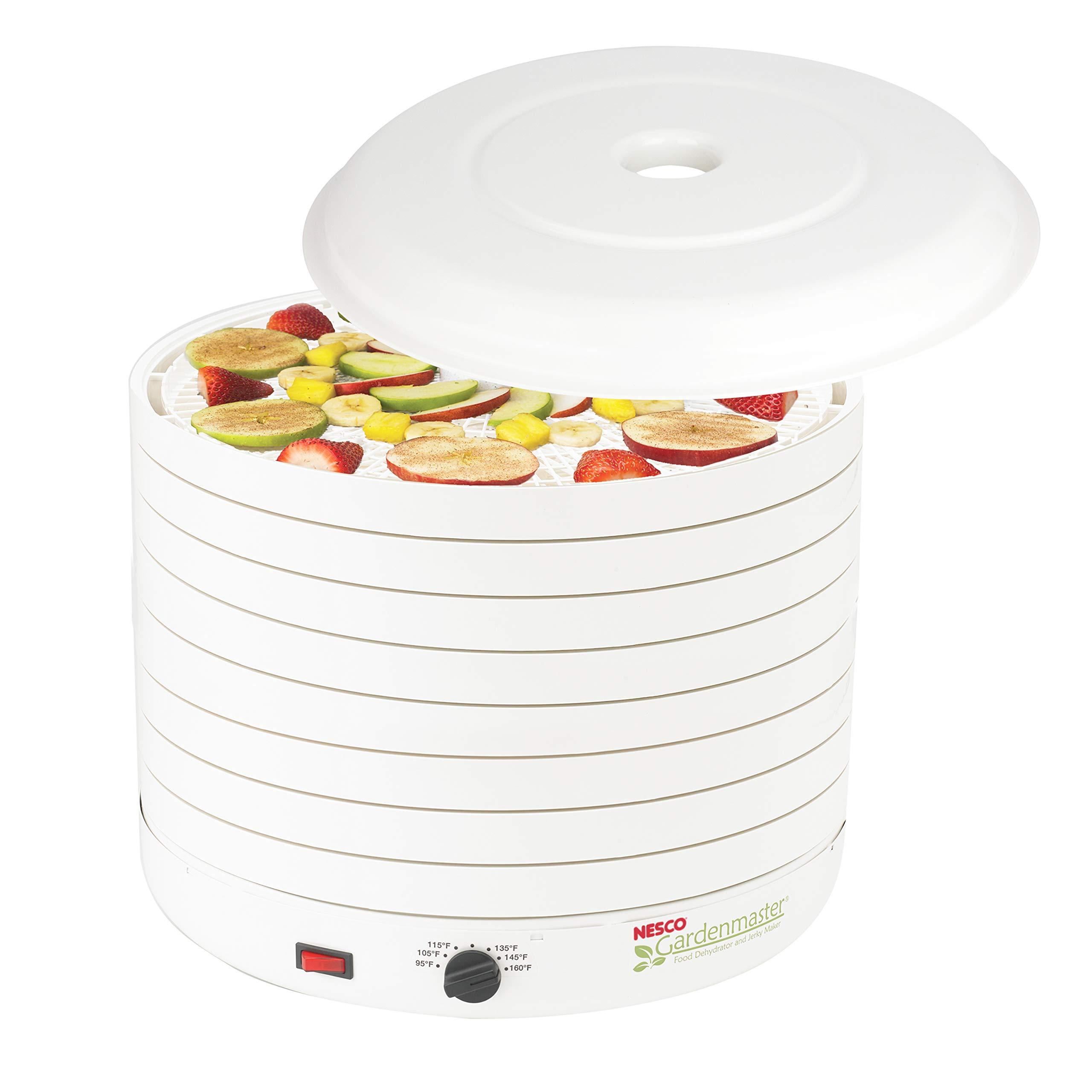 Nesco Nesco FD-1018A Gardenmaster Pro Food Dehydrator, for Jerky and Snacks, White & NESCO LM-2-6 Round Plastic Mesh 13 1/2" Clean-A-Screens, for Dehydrators, 2 Pack