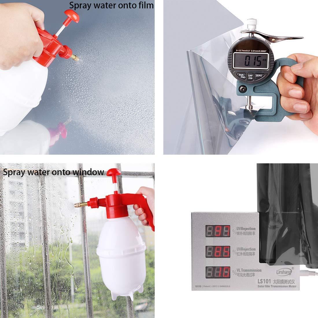 WPCTEV WPCTEV One Way Window Film Daytime Privacy Static Cling Self Adhesive House Film Glass Window Tint Heat Control Mirror Film Black & Silver 6 Mil 35.4 Inch x 32.8 Feet