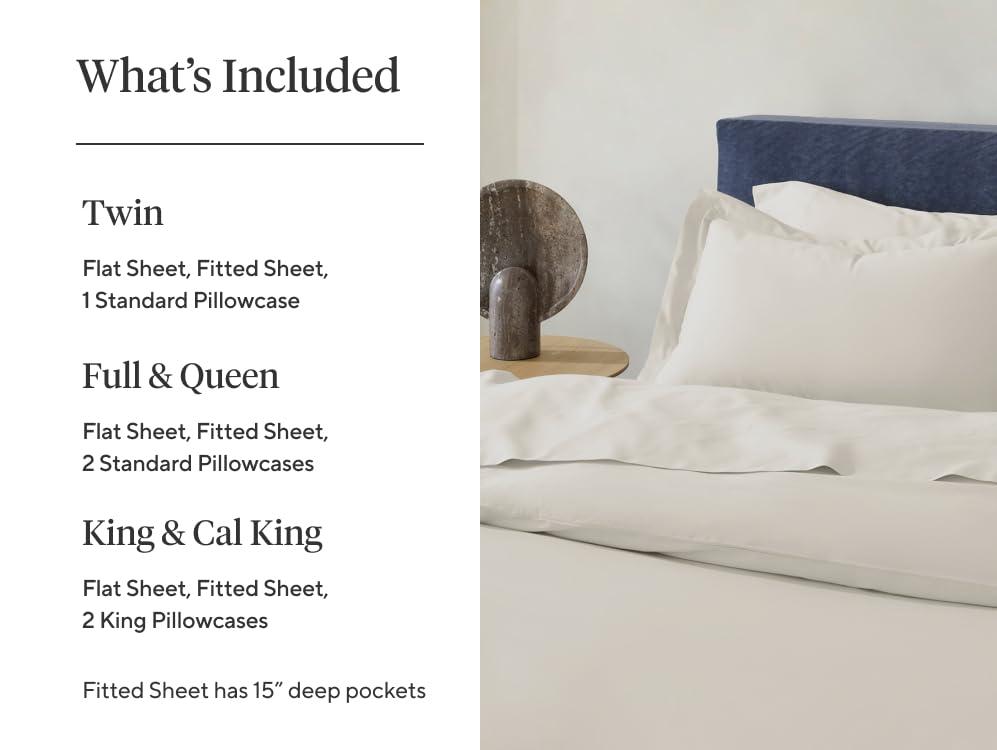 Coyuchi Coyuchi Organic Crinkled Percale Sheet Set, Undyed (Full)