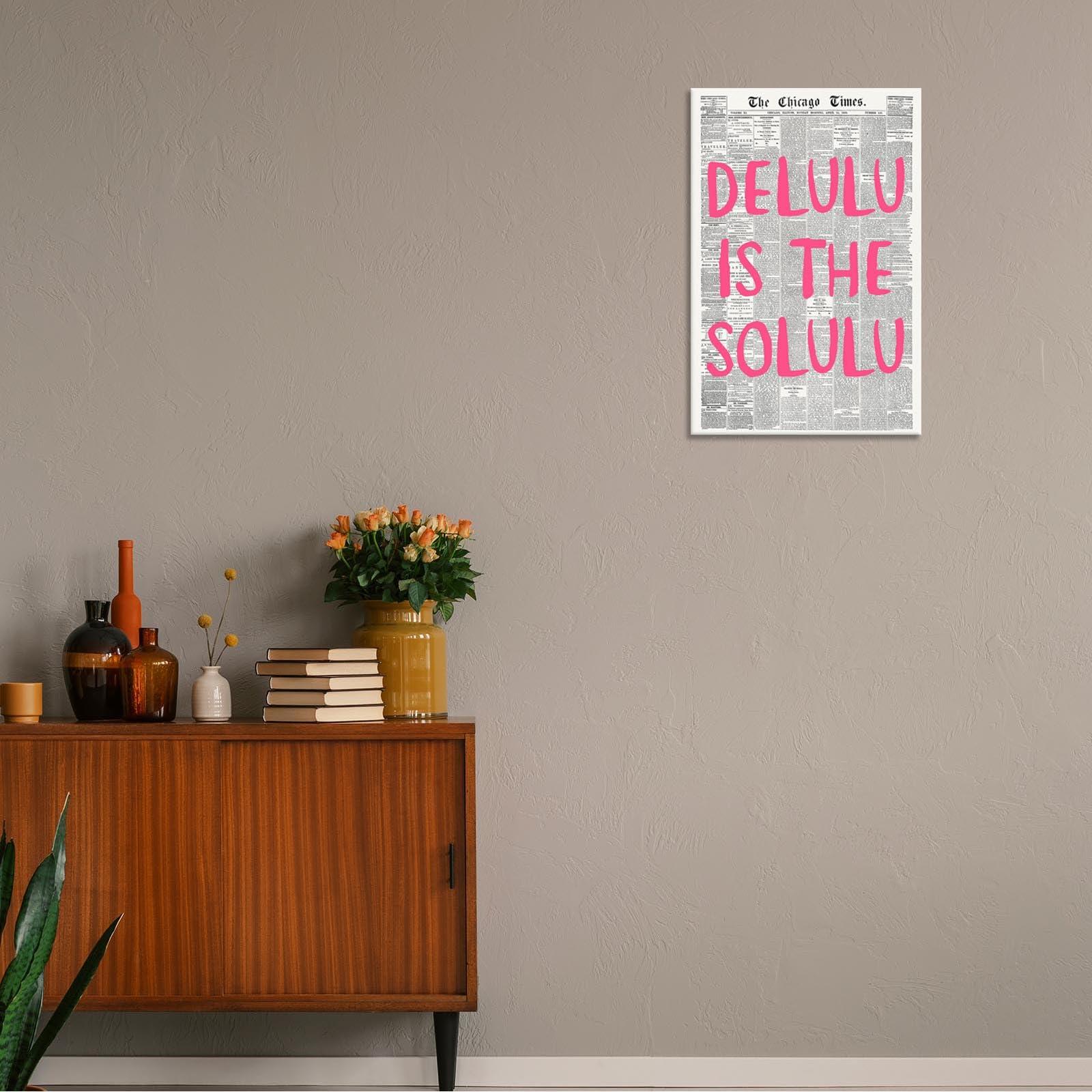 Generic Pink Font Trendy Newspaper Wall Art Retro Black And White Affirmation Quote Canvas Posters Funky Girls Preppy Room Aesthetic Prints Painting For Apartment Bedroom Decor 12x16in Framed