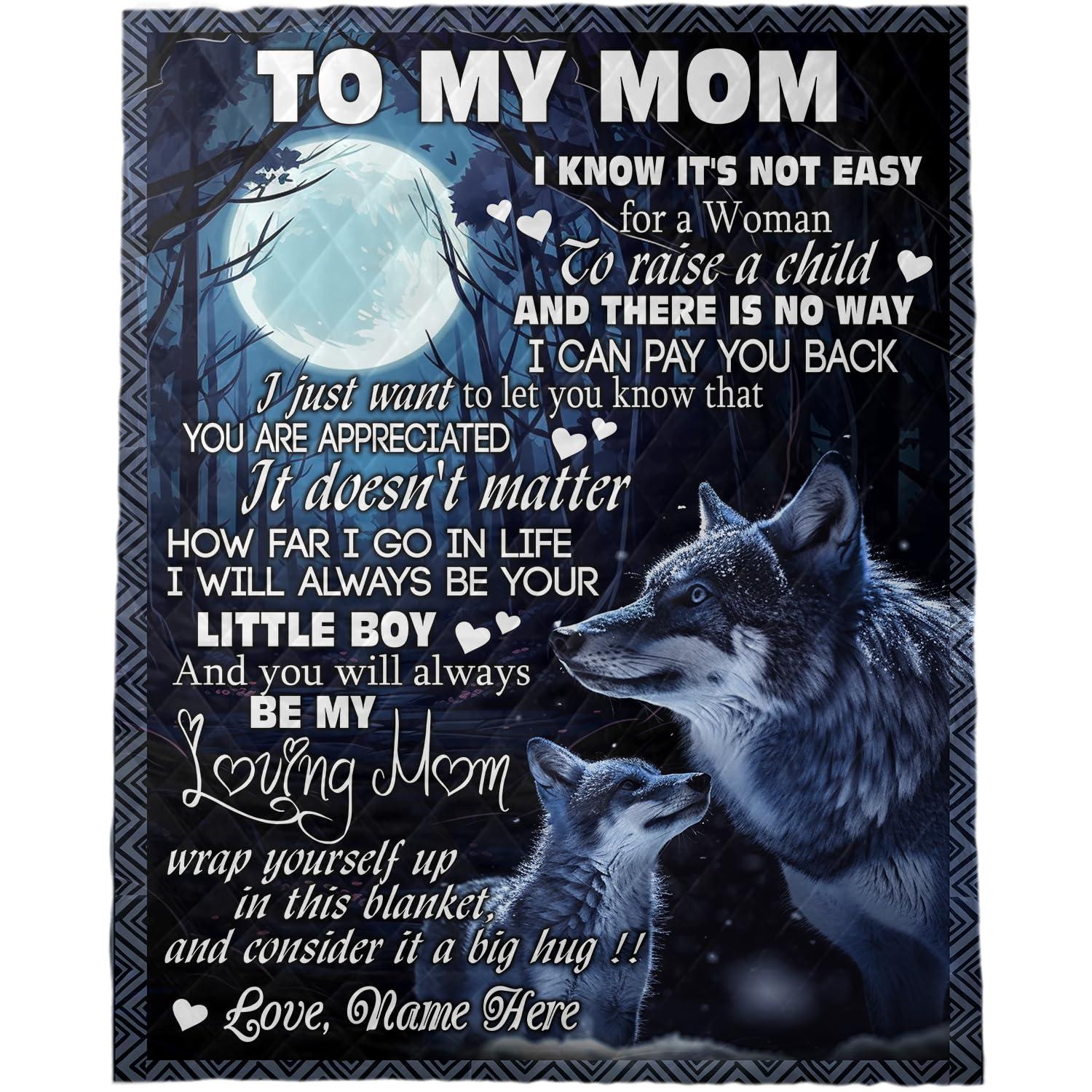 Generic Q72555 Personalized to My Mom Quilt Blanket from Daughter Son, Gift for Mom, Custom Name Quilt Blankets for Mom Gifts, Funny Mom Quilt Blanket 50x60