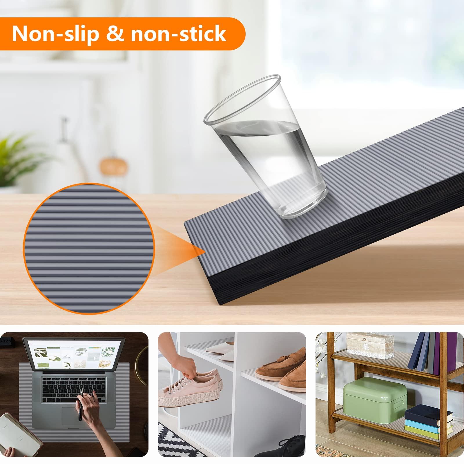 Smartshelf Shelf Liners for Kitchen Cabinets Non Adhesive Drawer Liner EVA Material Cupboard Mat Waterproof Refrigerator Mats Washable Fridge Liner for Cupboard and Desks Clear Shelf Liner 11.8 x 393.7 Inches