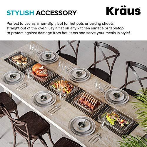 Kraus Kraus Multipurpose Over-Sink Roll-Up Dish Drying Rack, Colander and Trivet in Light Grey, KRM-10GREY