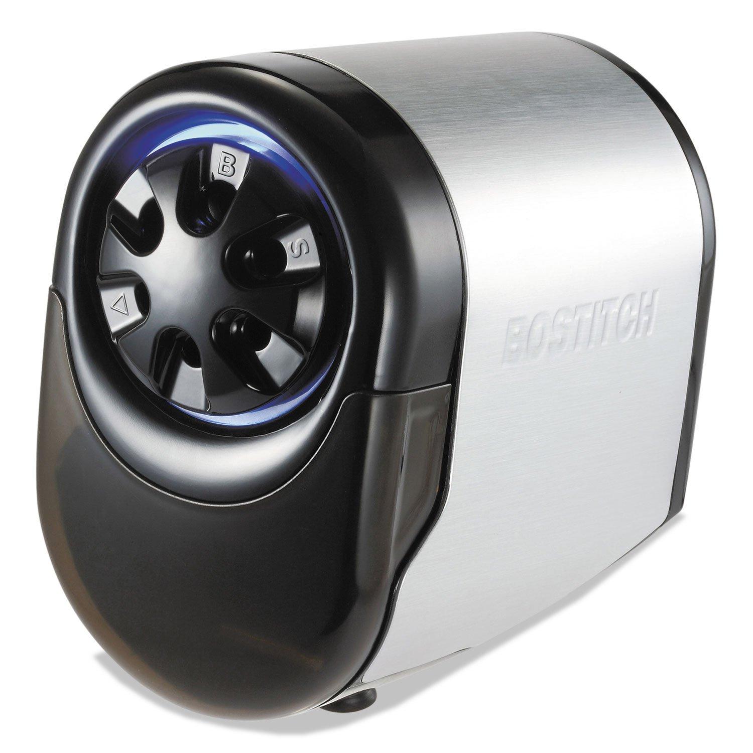 Bostitch Office Bostitch Office QuietSharp Glow Extra Heavy Duty Classroom Electric Pencil Sharpener with Replaceable Cutter Cartridge System, Silver/Black (EPS11HC)