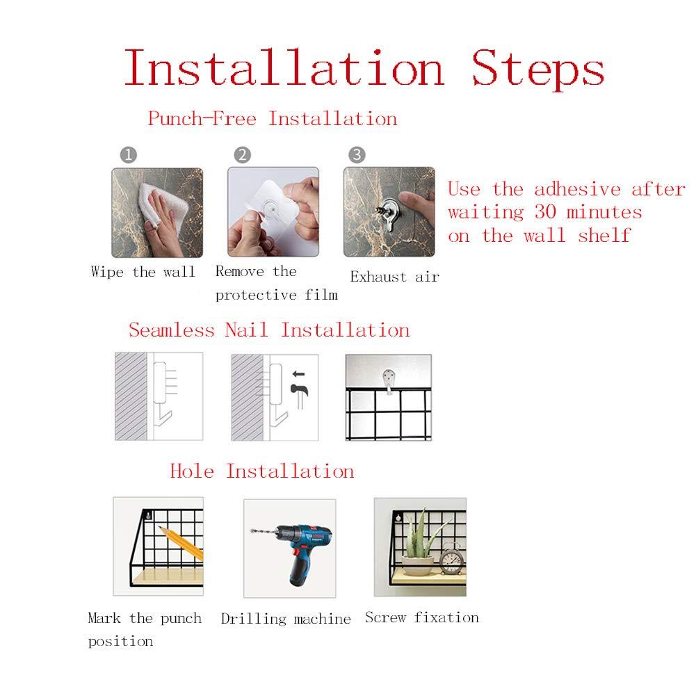 Wddwymll Home Decor Floating Shelves Wall Mounted,100% Natural Wood & Firm Welded Metal Wall Shelf,Black Wall Mounted Storage Shelves,Easy to Install ,Load Capacity 10kg,for Bathroom, Bedroom, Living Room