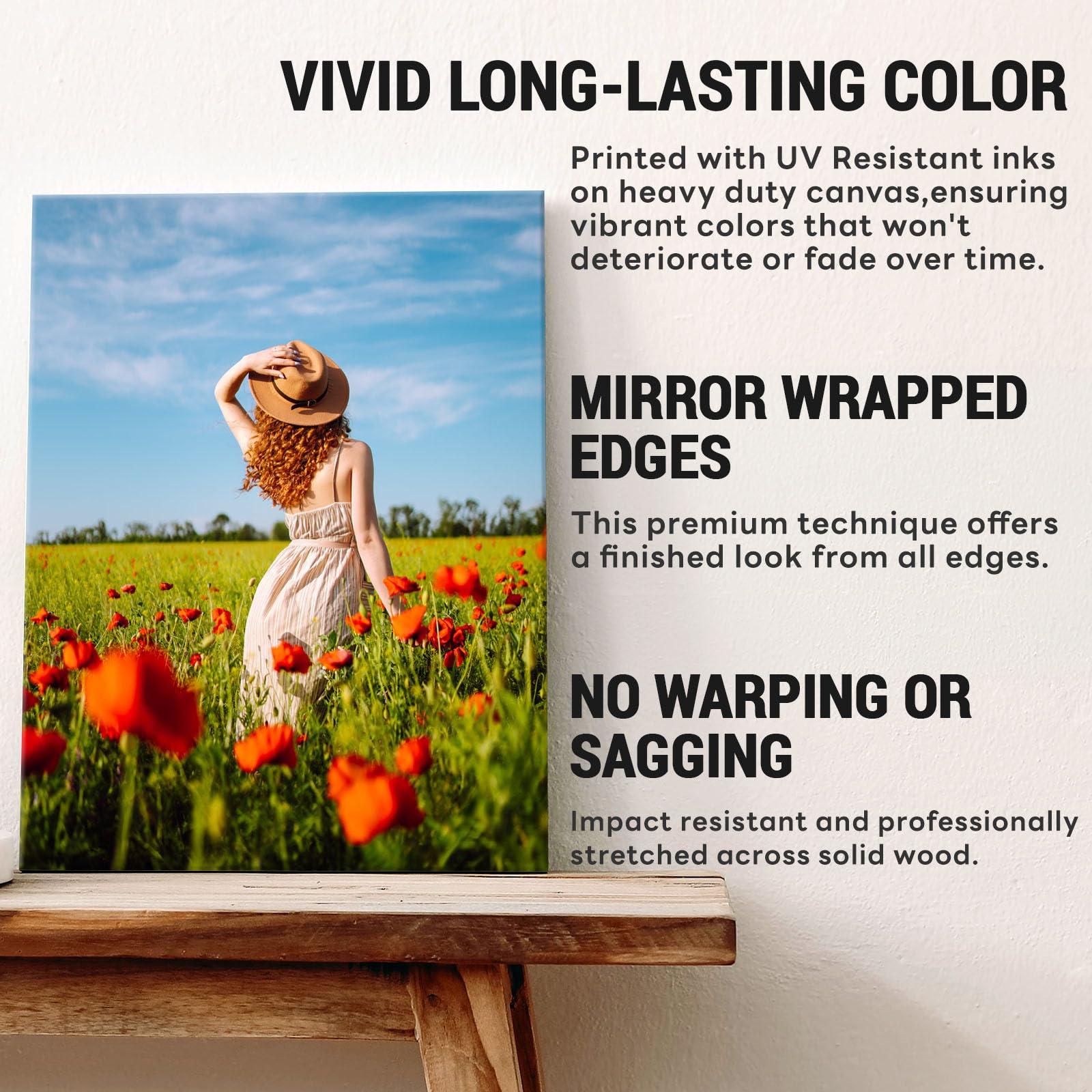 Texas Art Custom Canvas Prints with Your Photos, Personalized Picture to Canvas Print, Custom Wall Art for Bedroom, Living Room, Wedding Baby Pet Family, Customized Gift for Men/Women,24x30in