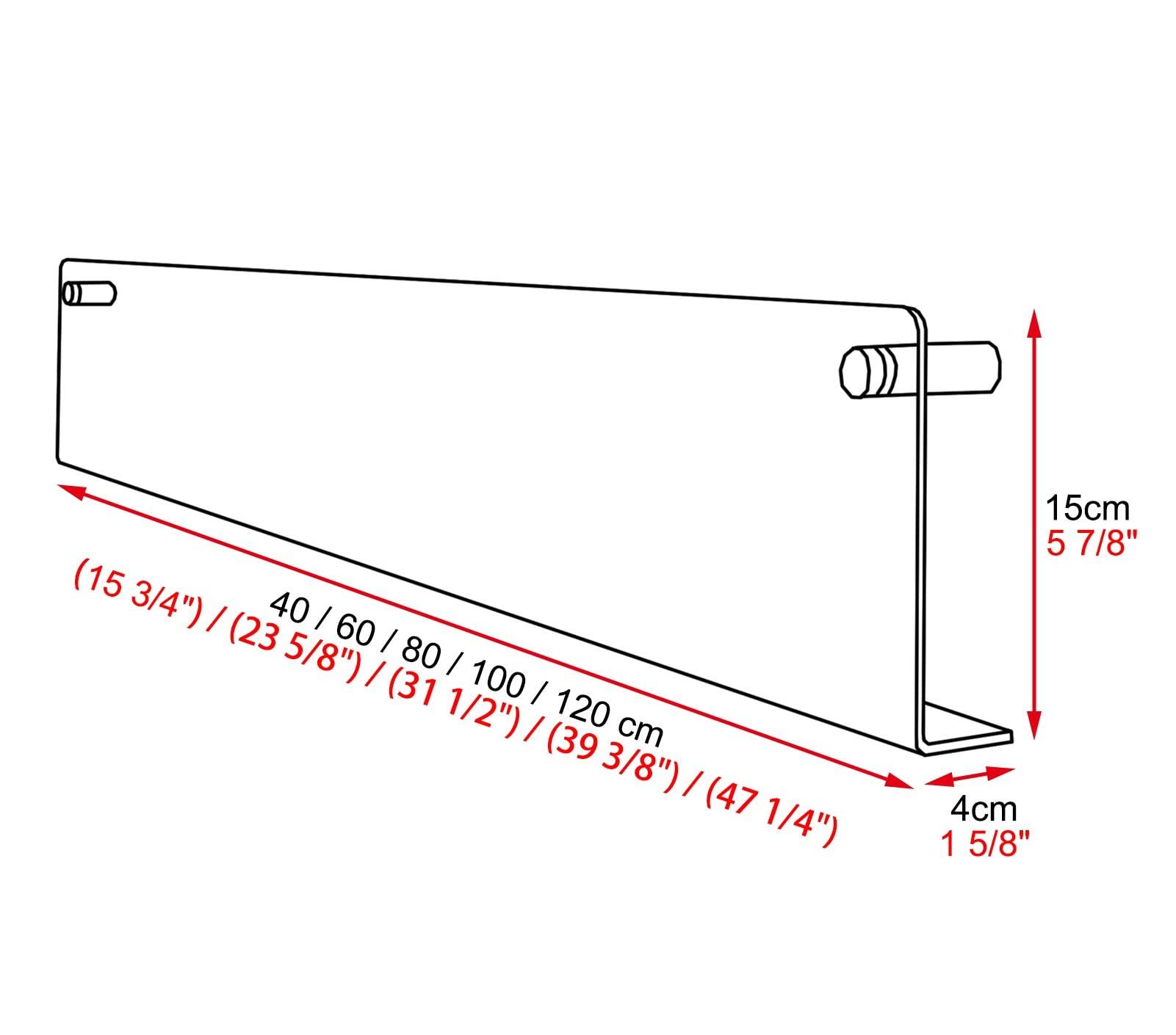 CMYUN Acrylic Magazine Rack Wall Mount - Clear Wall Magazine Storage Holder Stand with Fittings, Home Living Room Office Brochure Display Stand (Size : 100cm(39 3/8\"))