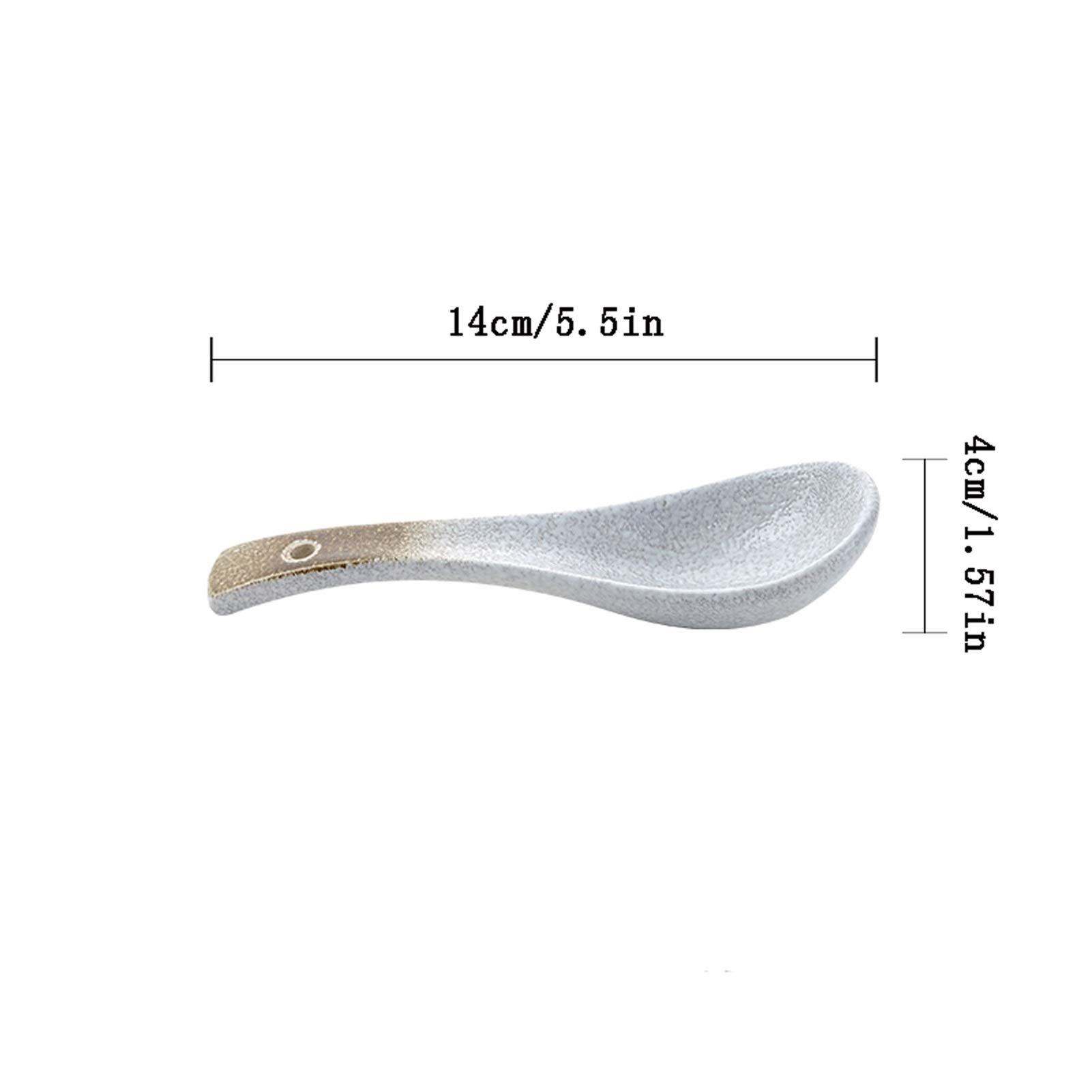 Lzeal Soup Spoons/Soup Ladle Multifunctional Chinese Ceramic Soup Spoon, Table Spoon, Cereal, Appetizer, Gravy,dumplings Mixed Edible Soup Spoon Ladles for Serving