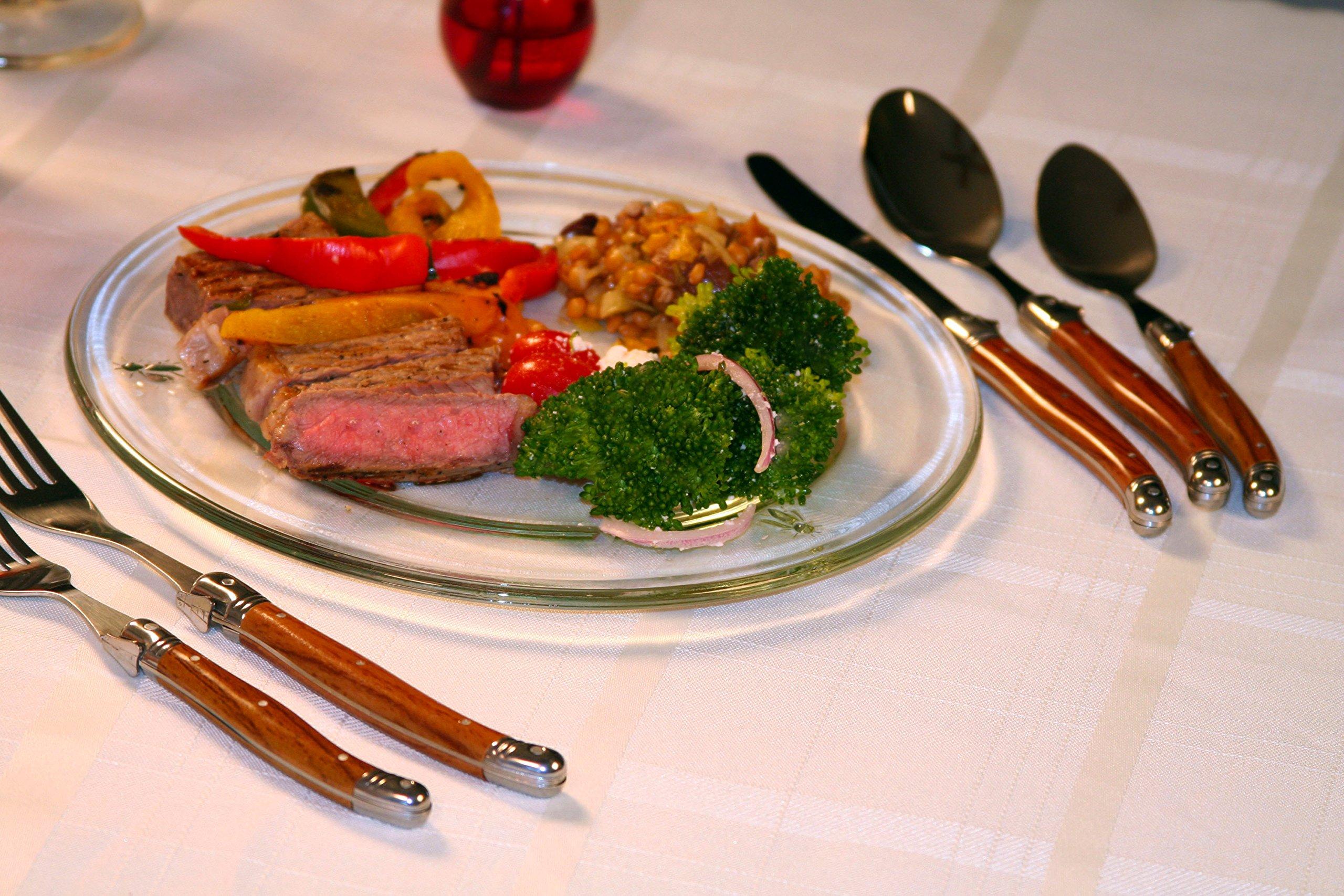 French Home 20 Piece Laguiole Flatware Set, Wood Grain