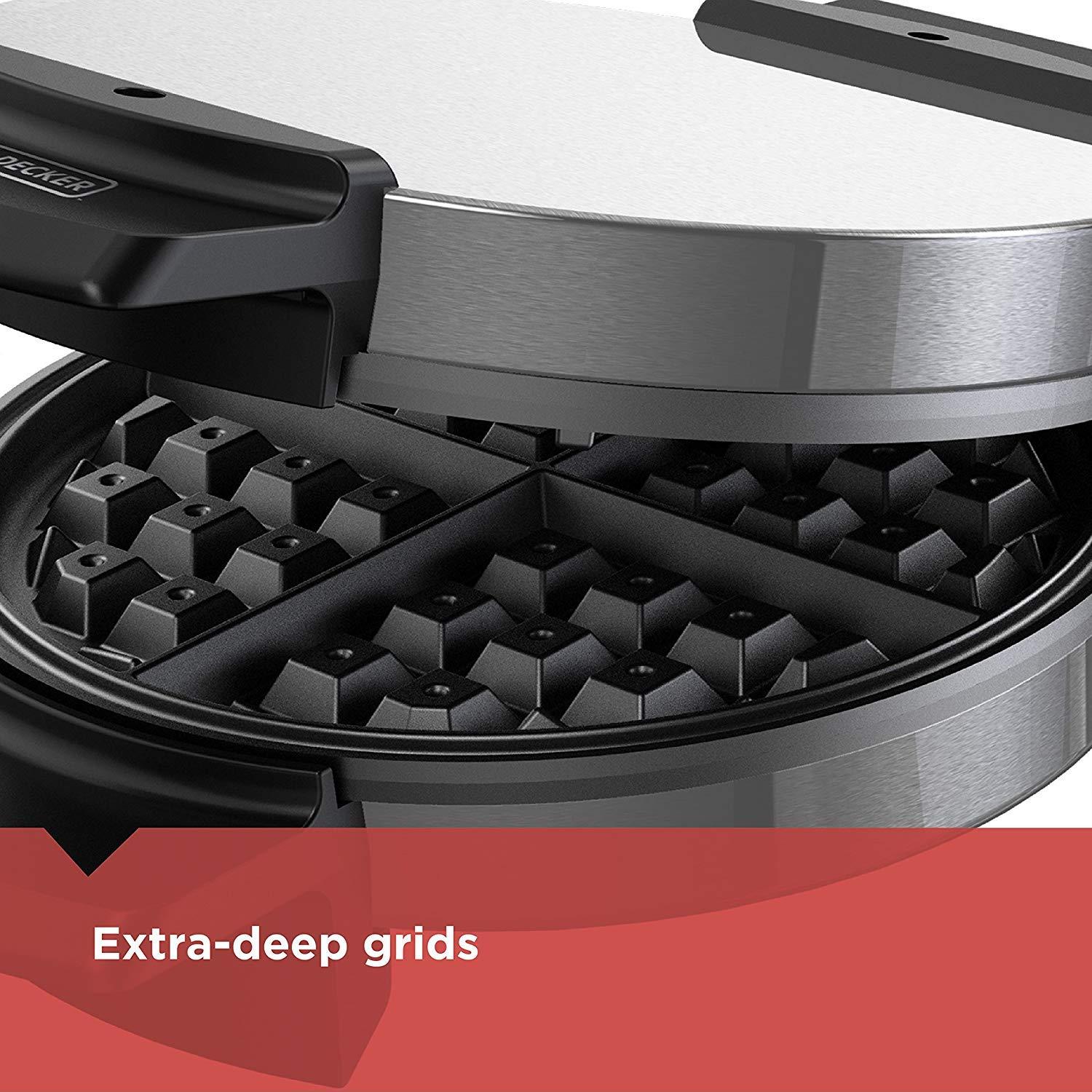 BLACK+DECKER BLACK+DECKER WMB500 Traditional Belgian-Style Waffle Maker, Stainless Steel