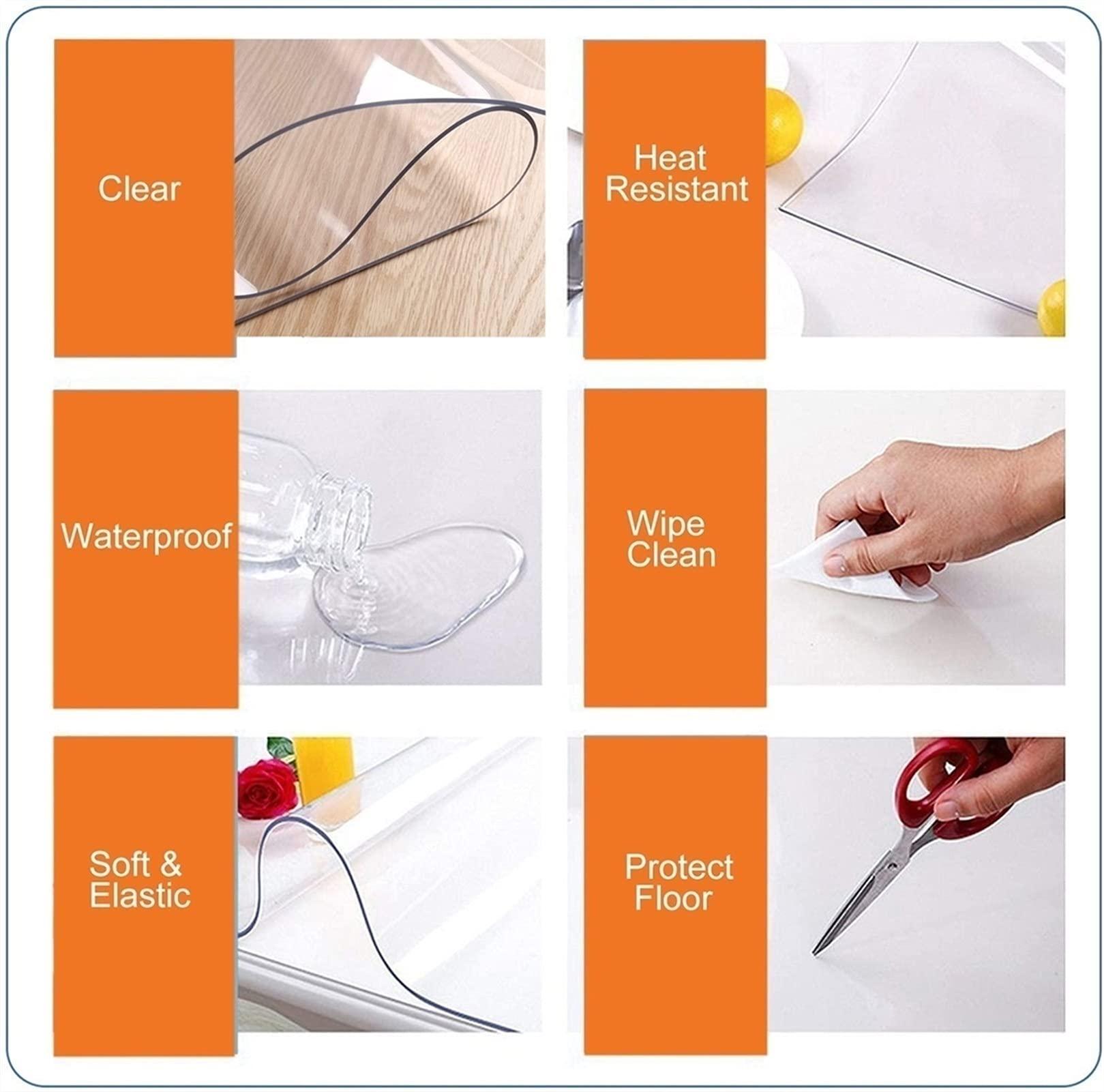 SSZY Clear Plastic Rug Runners for Hallways, Transparent PVC Durable Rugs Cover for Carpet Corridor Doormat Protector, Waterproof & Non Slip (Size : 0.6x3m/2x9.8ft)