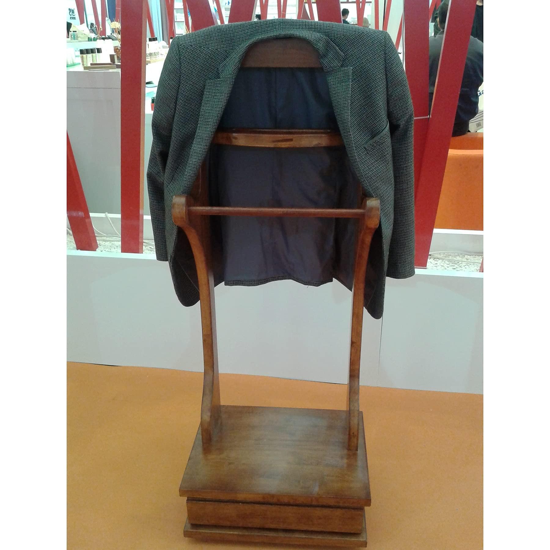 JOuan JOuan Coat Rack, Valet Furniture Wooden Valet Stand With Drawer Tray And Wheels Freestanding Suit Hanger With Clothes Hanger And Pants Rail For Hallway Dressing Room Etc