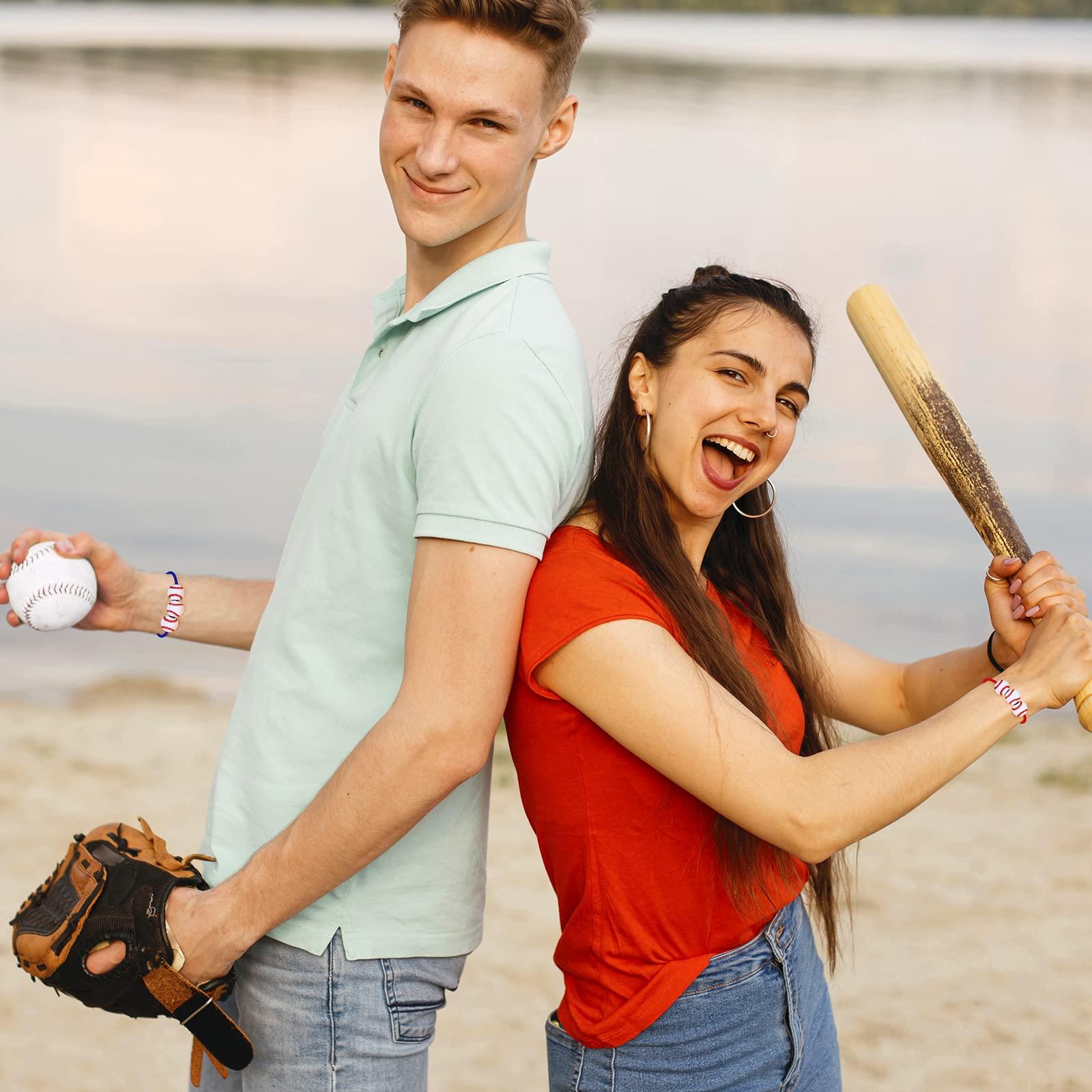 ZELARO 20Pcs Sports Party Favors Sport Goodie Bags Charm Bracelets Soccer Basketball Football Baseball Wristbands Ball Beads Adjustable Bracelet for Adult Team Player Halloween Christmas Birthday Party Gifts