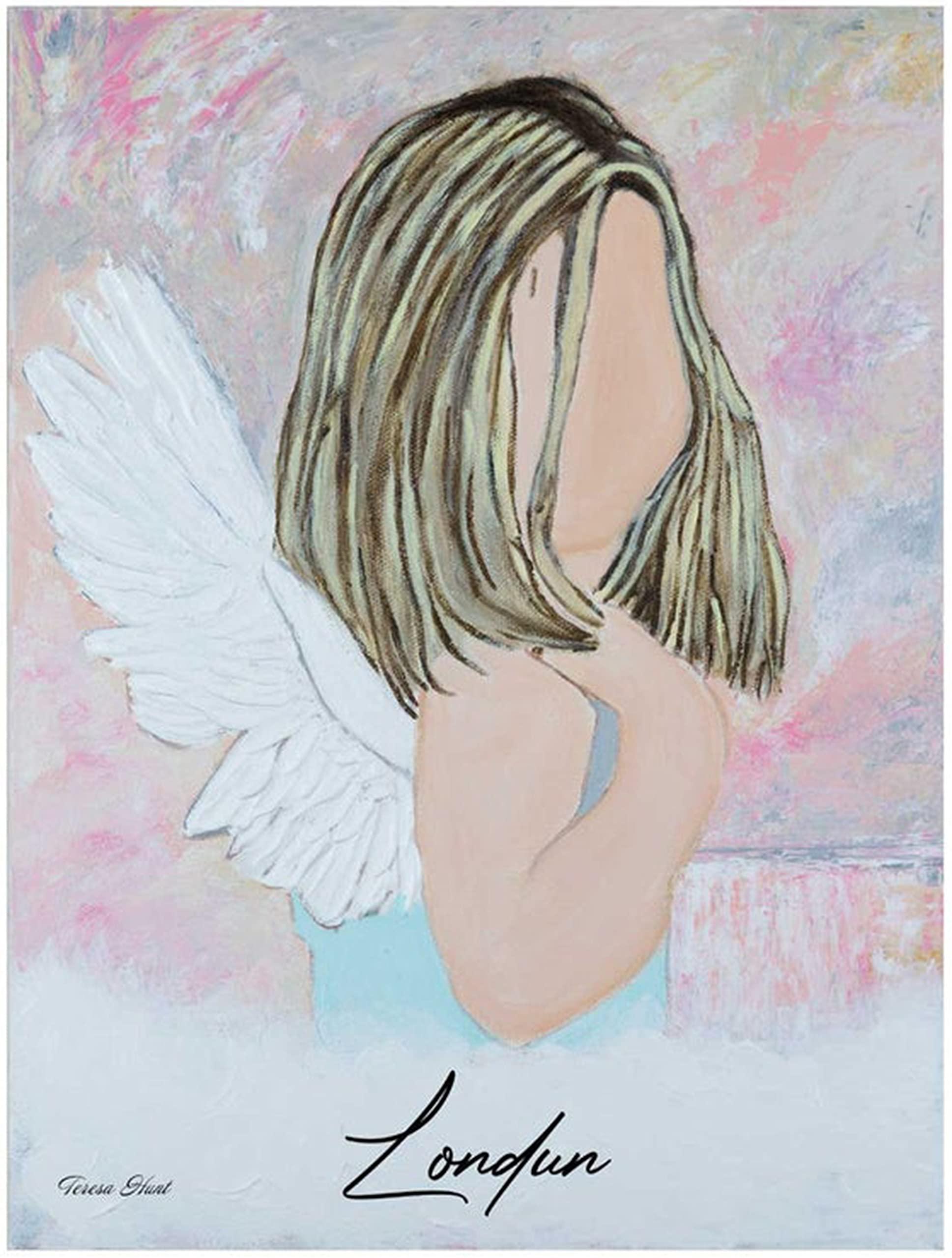 Generic Abstract Angel Painting - Kids Room Dcor - Angel Wall Prints - Angel Abstract Print-Angel Art-Angel Art-Angel Painting-Guardian Angel (Giclee Print, 18x24 Inches)