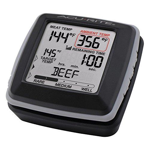 AcuRite AcuRite 01185M Digital Meat Thermometer with Wireless Display and Time Left to Cook Gray, 3.31-inch Height x 3.43-inch Width x 2.52-inch Depth