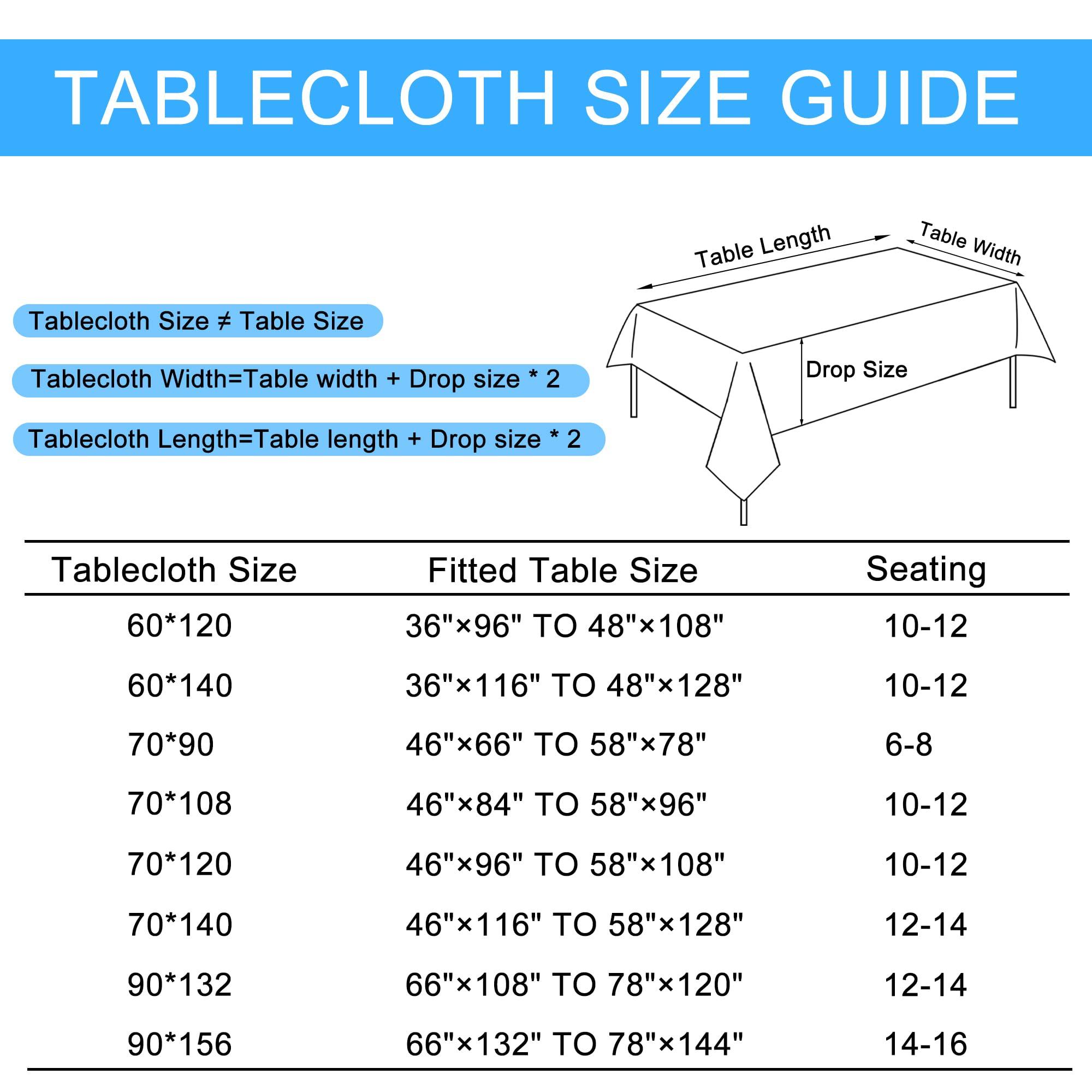 Hiasan Hiasan Faux Linen Rectangle Tablecloth - Wrinkle and Stain Resistant Washable Table Cloth for Kitchen Dining Room Holiday Table Cover for Dinner, Lux Slate Blue, 70 x 90 Inch