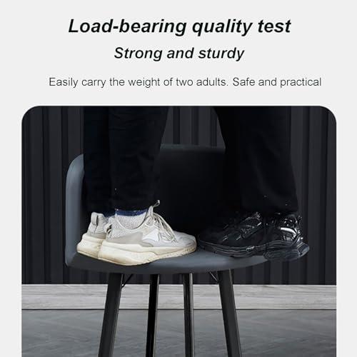 LLYLAFDC Kitchen Table Chairs Set Of 4 Space Saving Dining Table Office Table And Chair Set Leisure Area Home Balcony Small Round Table Perfect For Balcony, Dining Room, Office ( Color : Gray , Size : Leather