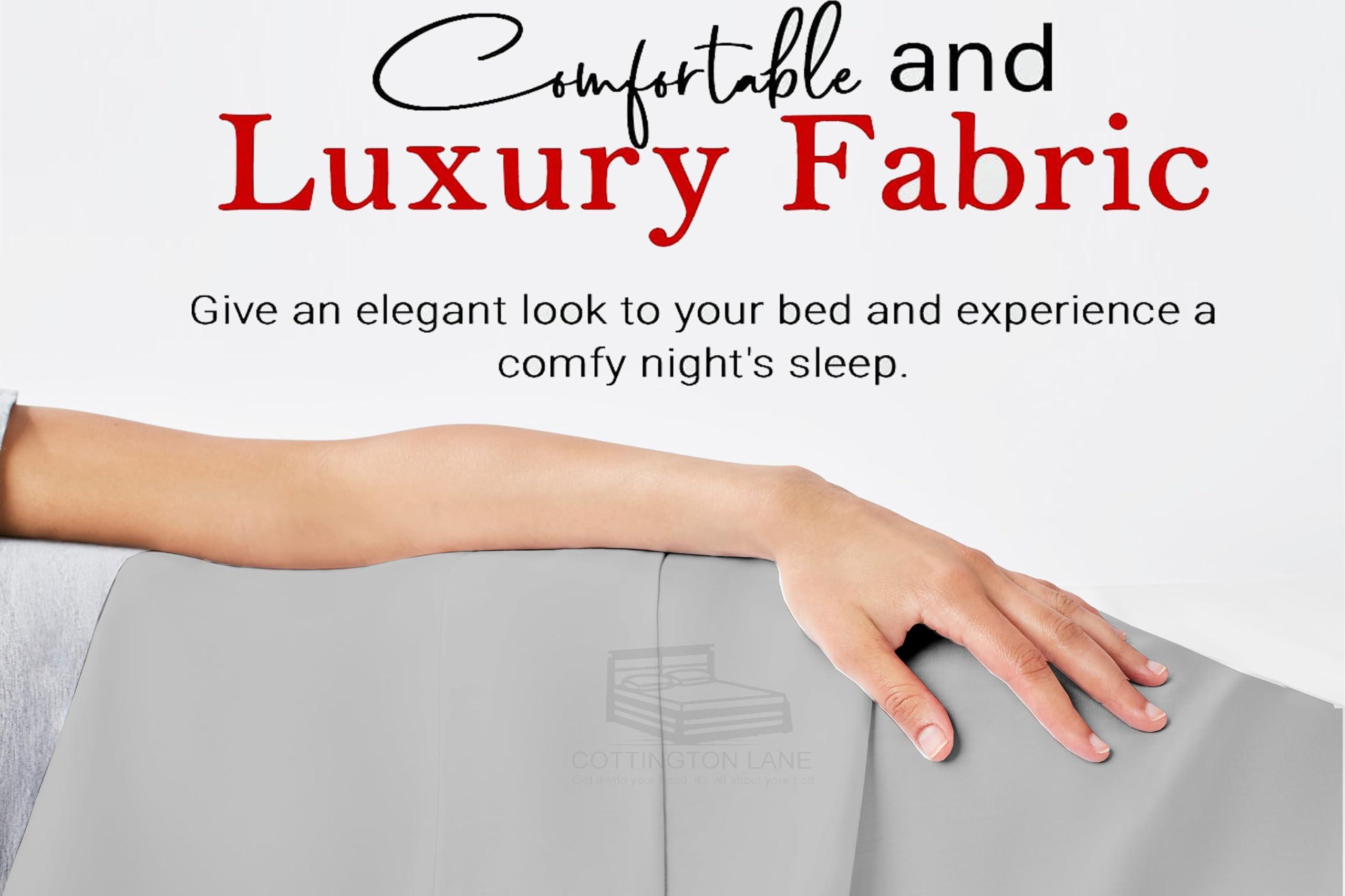 Cottington Lane Extra Deep Pocket California King Size Sheets - 22 Inch Extra Deep Pocket Fitted Sheet - 400 Thread Count 100% Egyptian Cotton - 22 Inch Extra Deep Sheets Calking - 4 PC Bed Sheets(Silver Grey Solid)