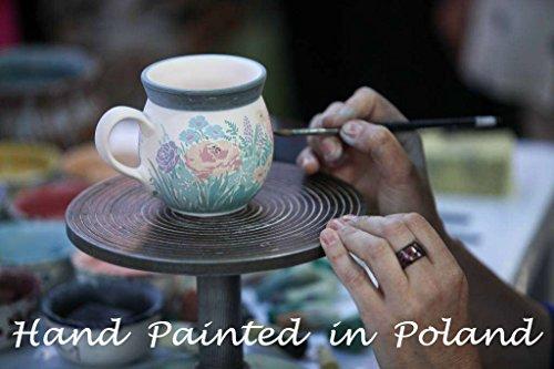Polmedia Polish Pottery Polish Pottery 8-inch Oval Baker with Handles made by Ceramika Artystyczna (Eternal Winter Theme) + Certificate of Authenticity